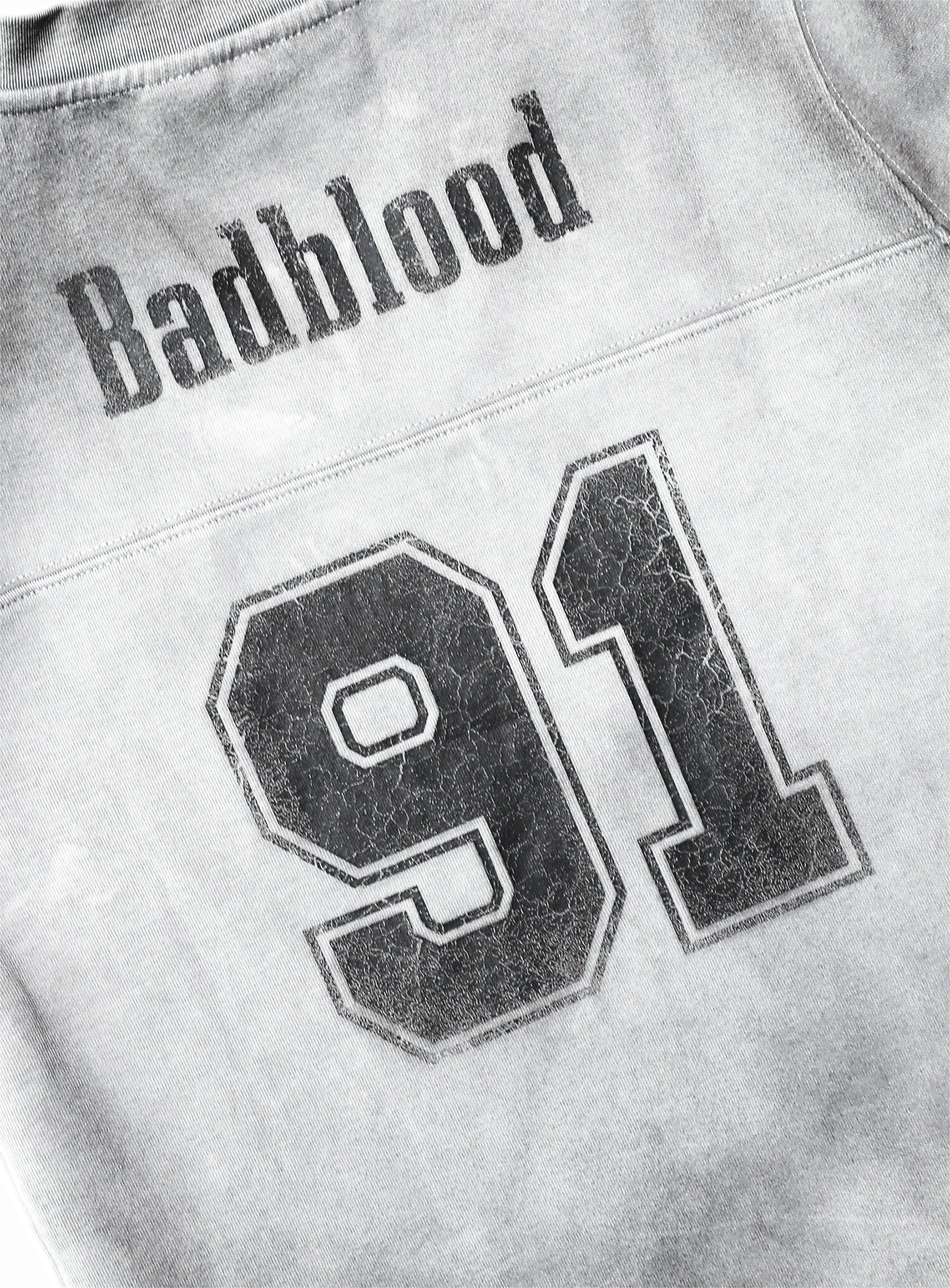 Badblood 91 Crack Print V-Neck T-Shirt White
