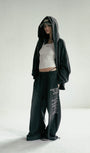 Badblood  Sun Faded 2 Hooded Zip-Up Black