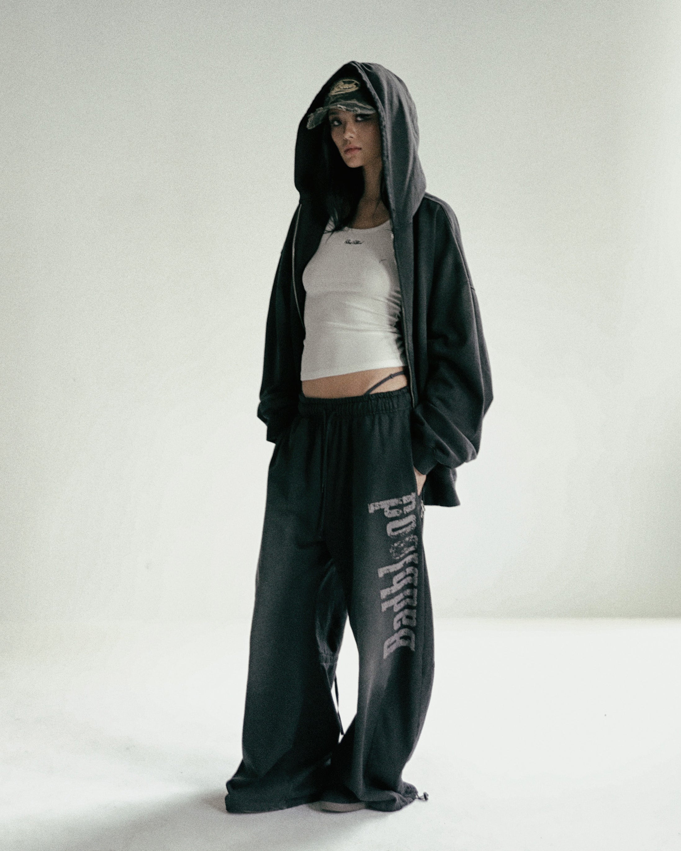 Badblood  Sun Faded 2 Hooded Zip-Up Black