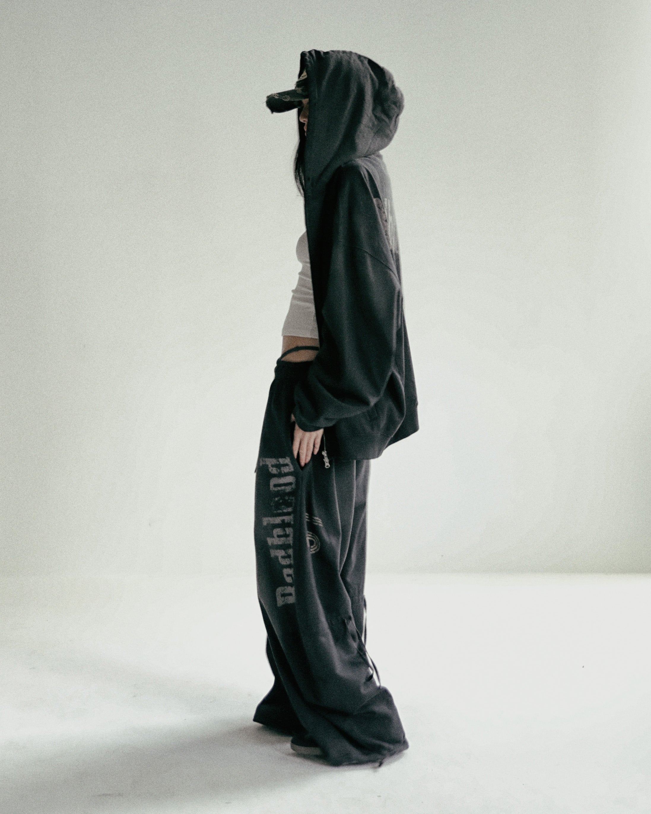 Badblood  Sun Faded 2 Hooded Zip-Up Black
