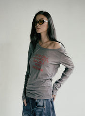 Badblood Bad Girls Loose Fit Top Grey