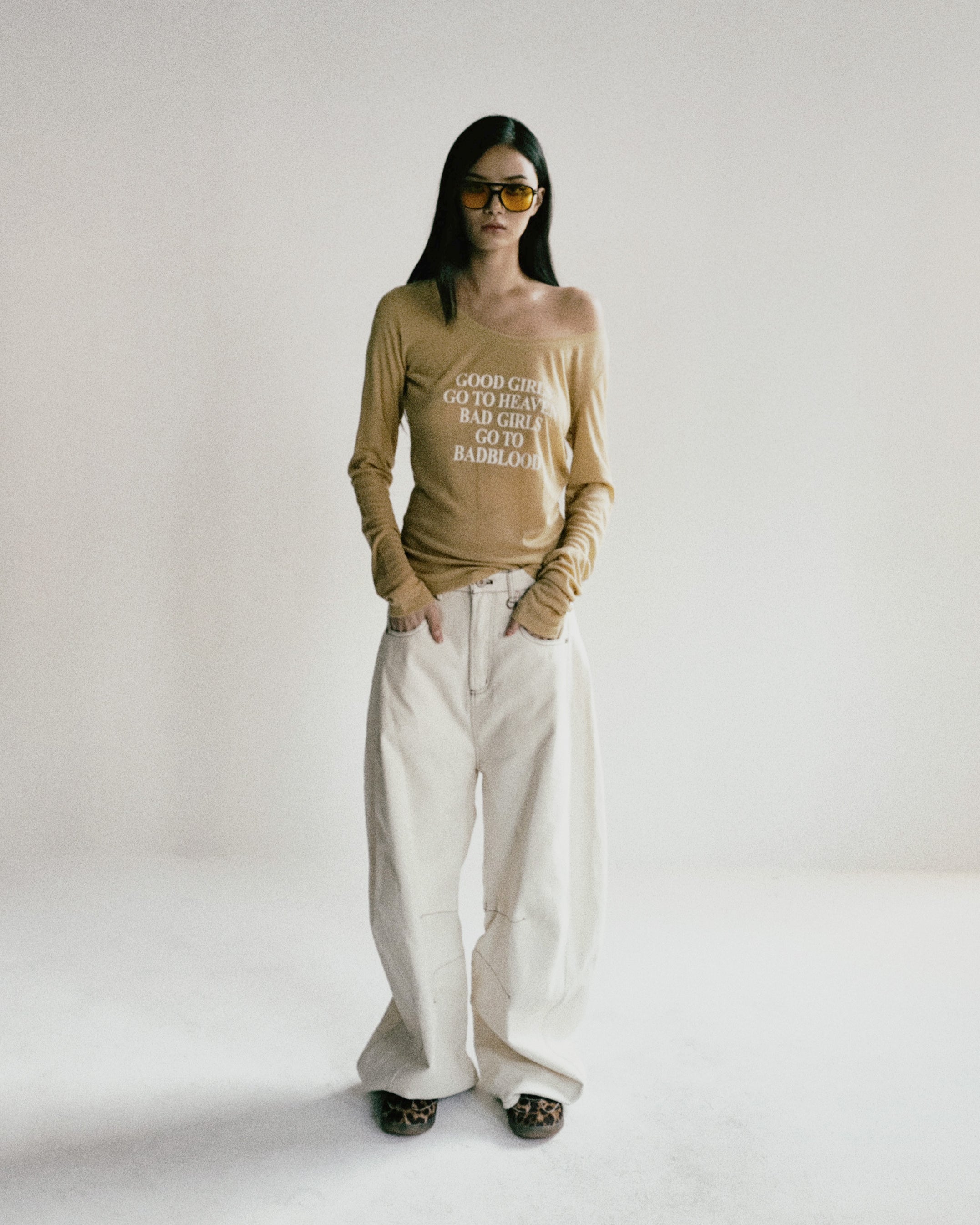 Badblood Noah Barrel Denim Jeans Cream