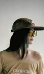 Badblood Oval Logo Washed Camp Cap Brown