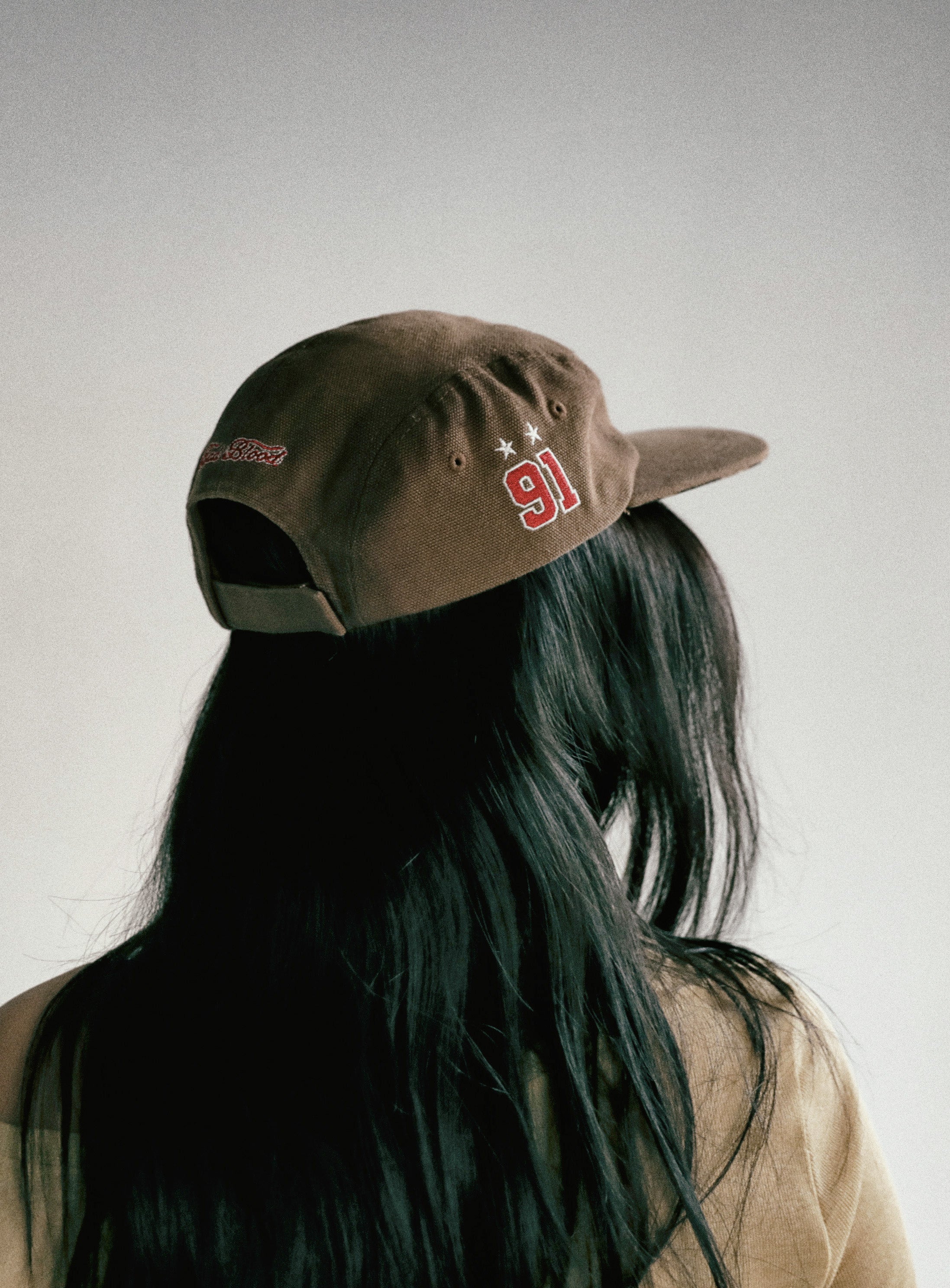 Badblood Oval Logo Washed Camp Cap Brown