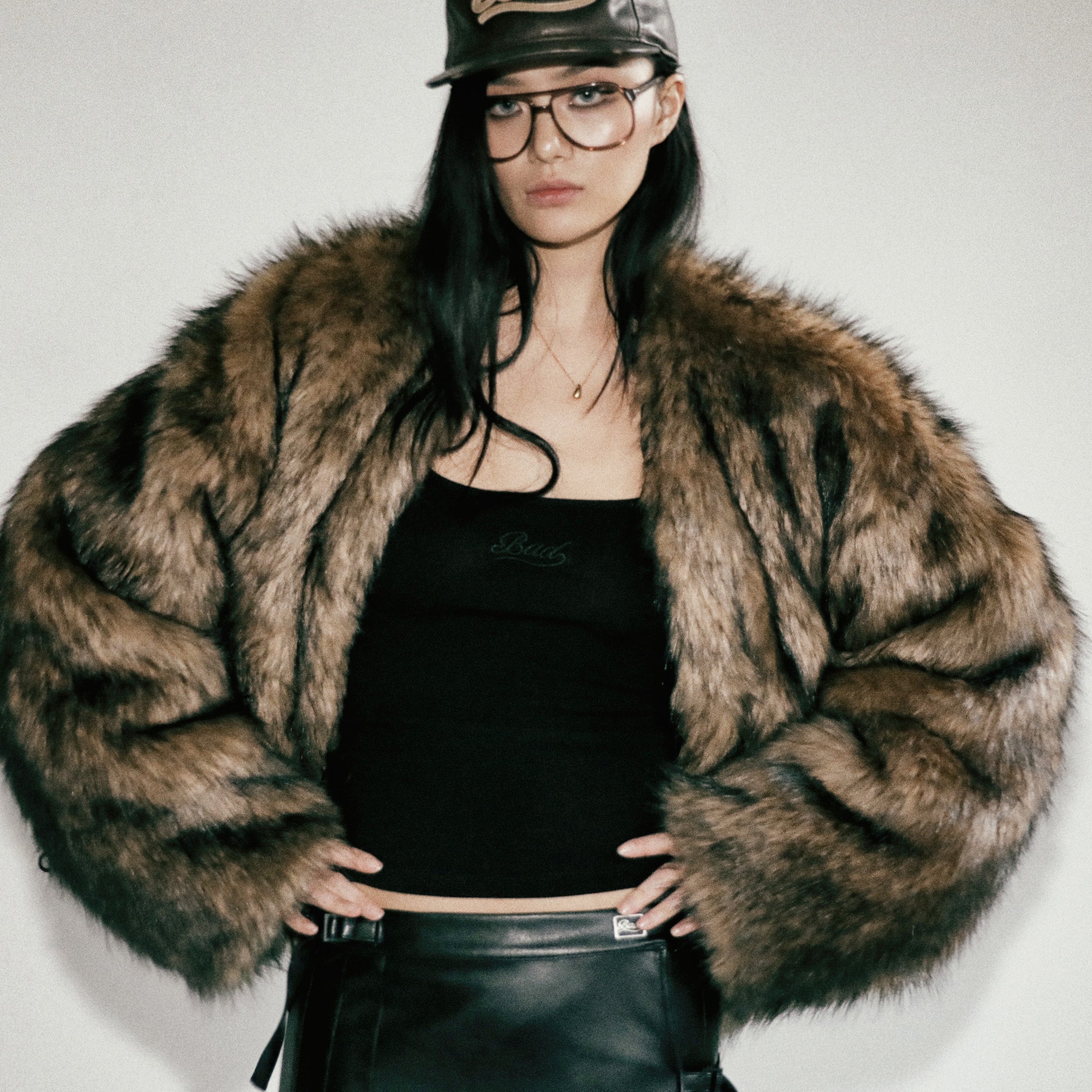 Badblood Nadja Reversible Fur MA-1 Jacket Coyote/Black