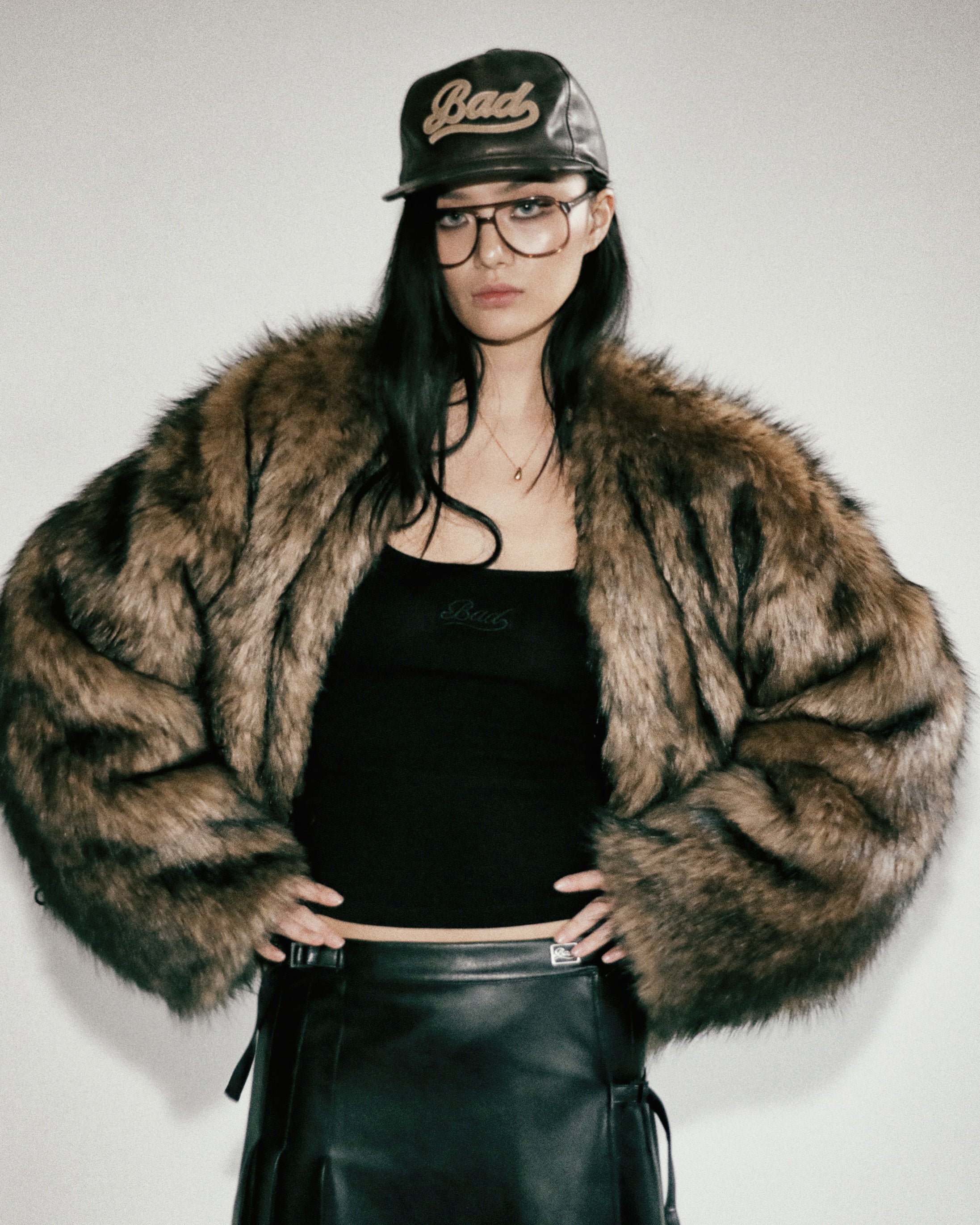 Badblood Nadja Reversible Fur MA-1 Jacket Coyote/Black