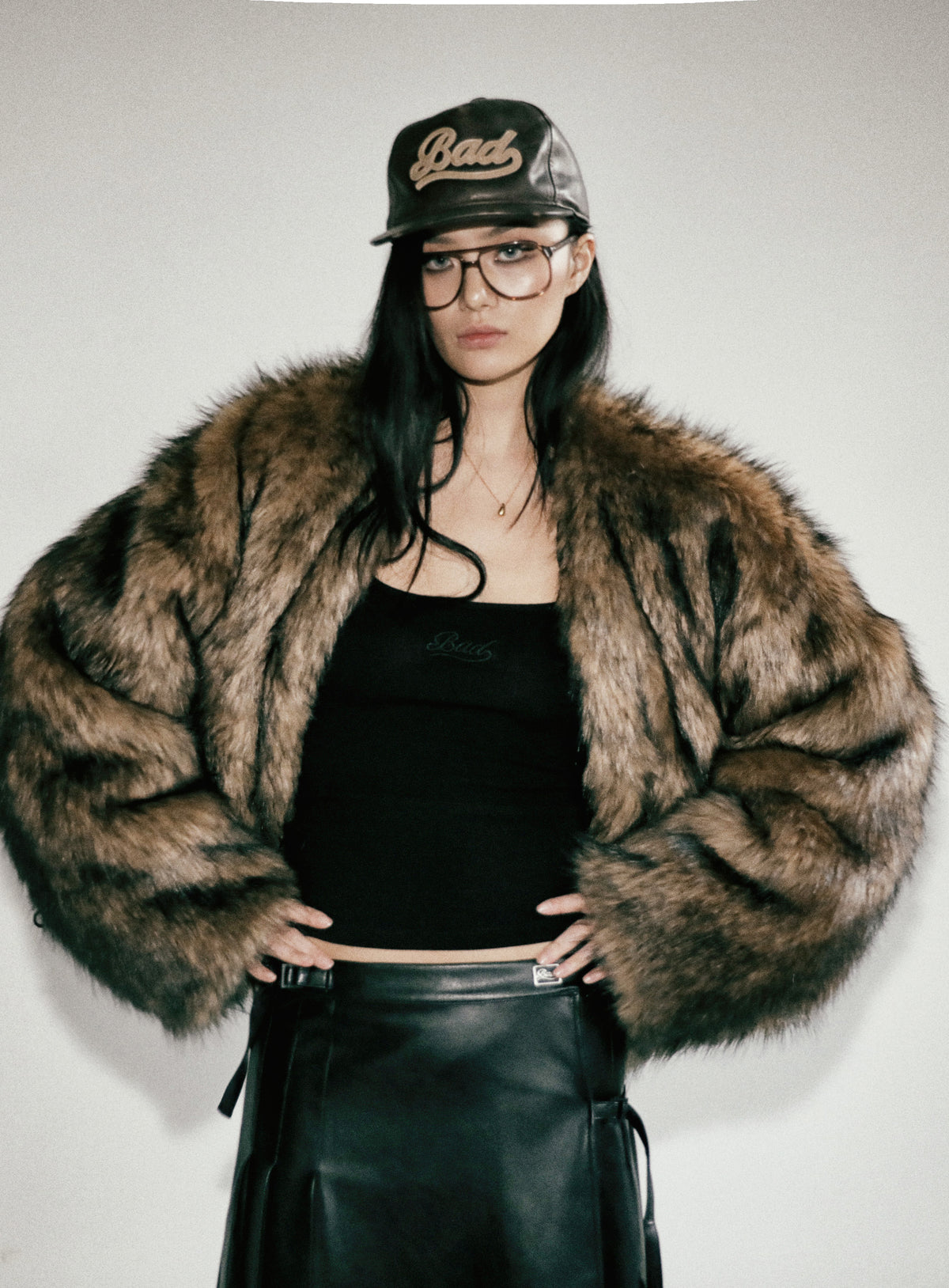 Badblood Nadja Reversible Fur MA-1 Jacket Coyote/Black