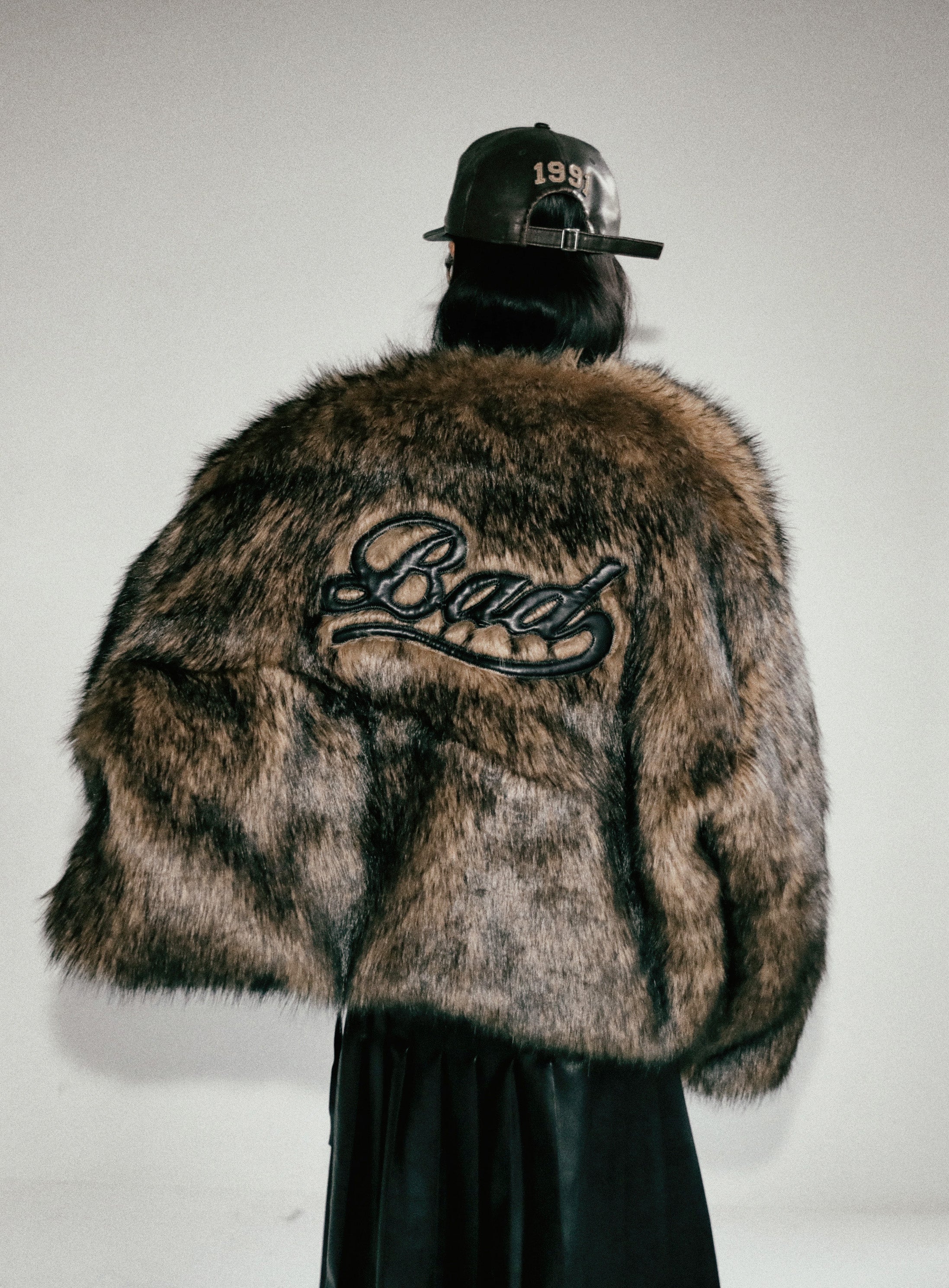 Badblood Nadja Reversible Fur MA-1 Jacket Coyote/Black