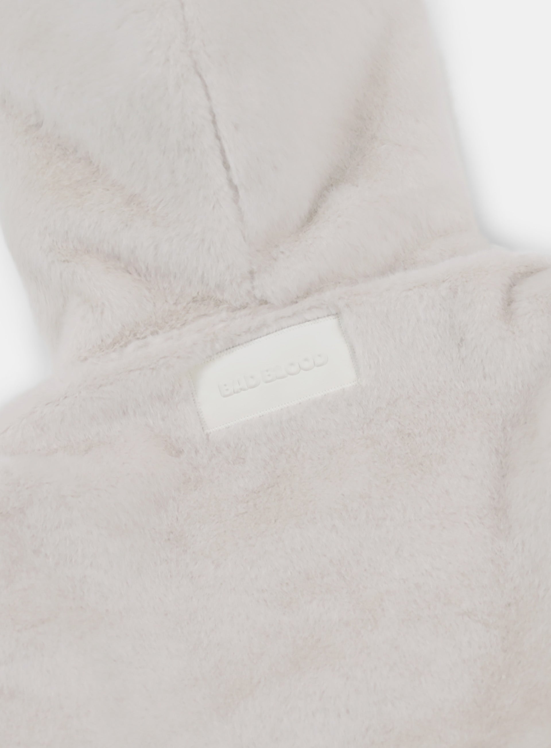 Badblood Beyond Soft Light Fur Hooded Zip-Up Cream