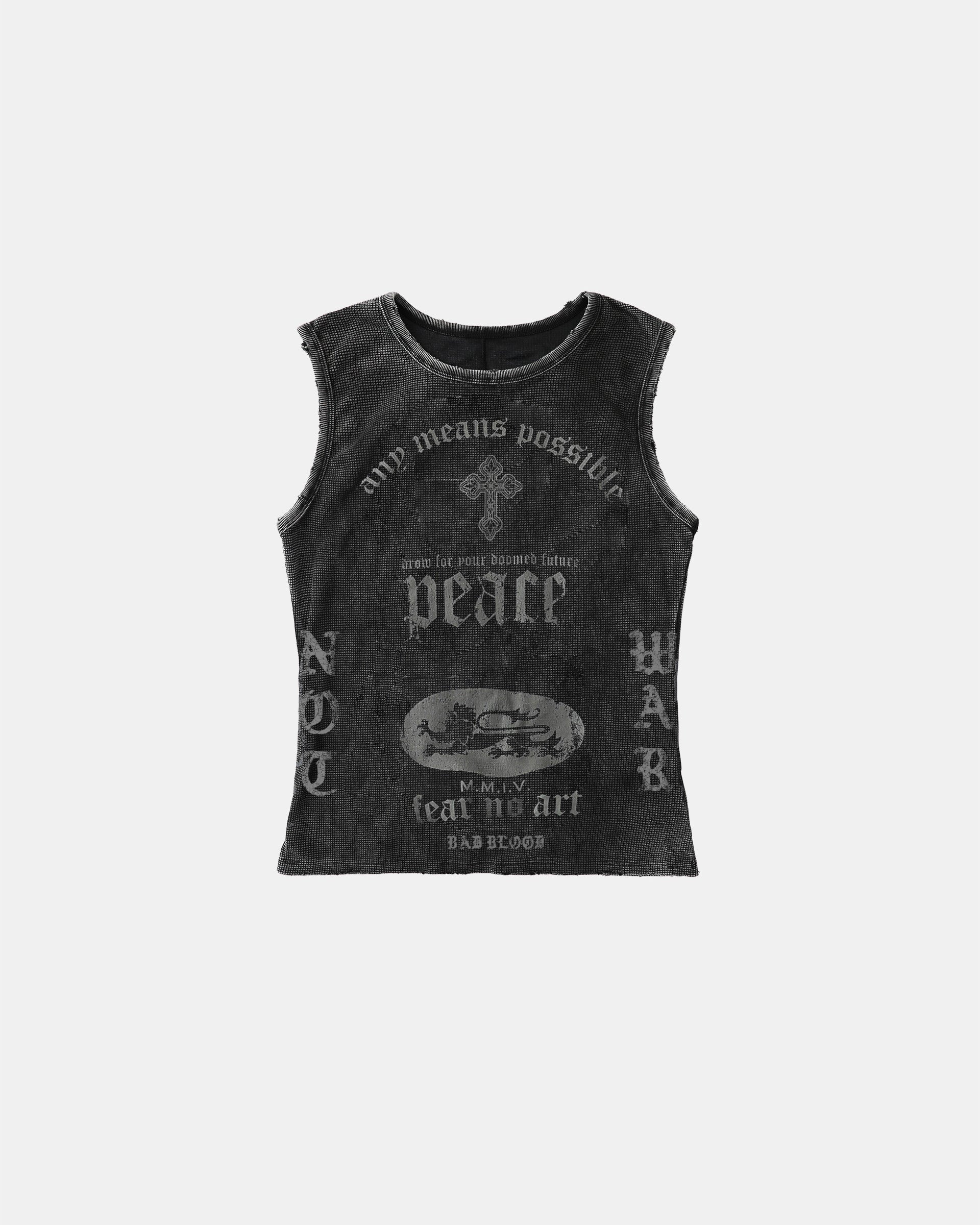 Badblood PEACE NOT WAR Tank - Dusty Black