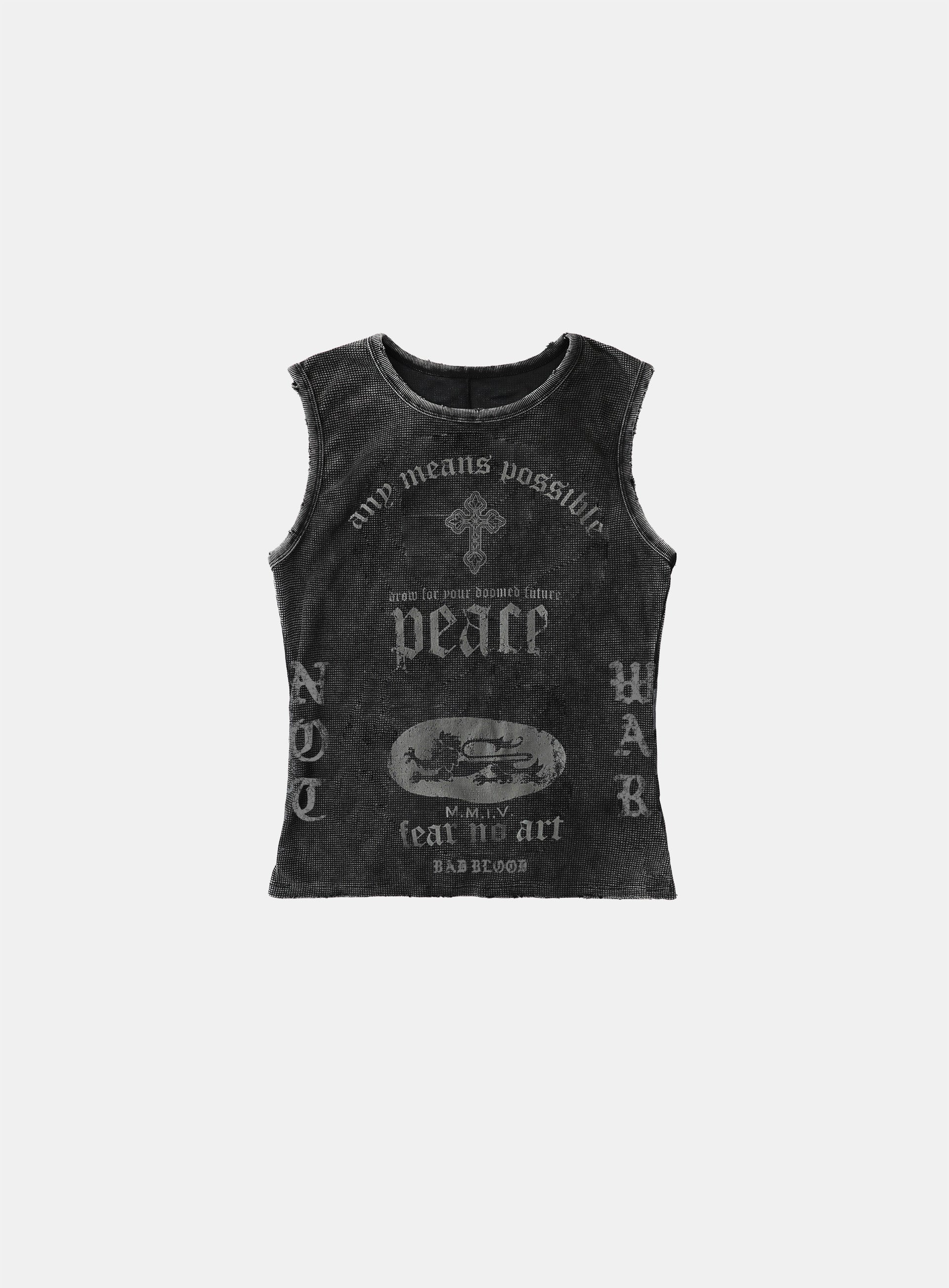 Badblood PEACE NOT WAR Tank - Dusty Black