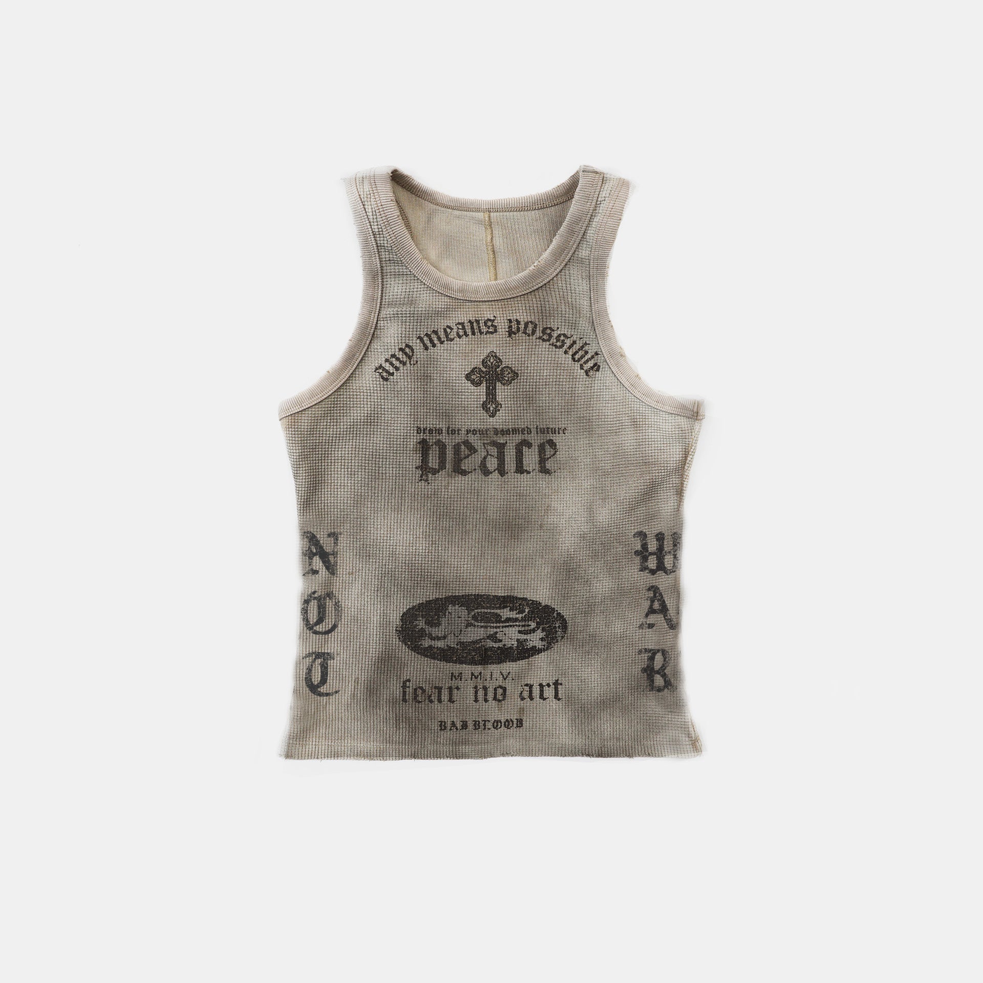 Badblood PEACE NOT WAR Tank - Dusty Beige
