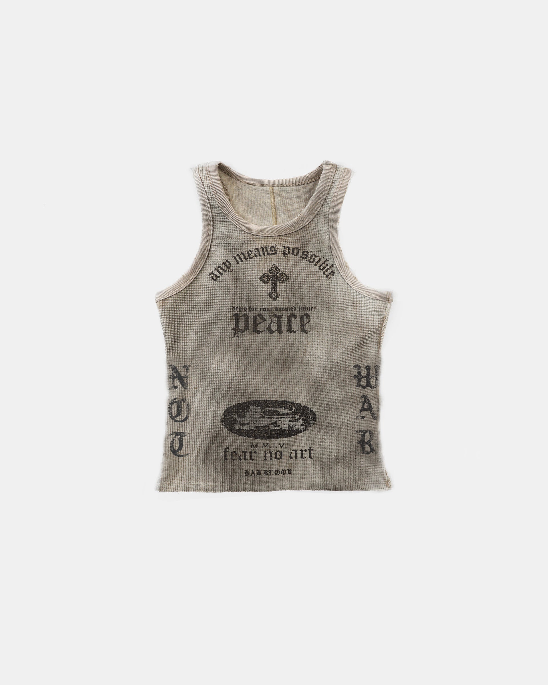 Badblood PEACE NOT WAR Tank - Dusty Beige