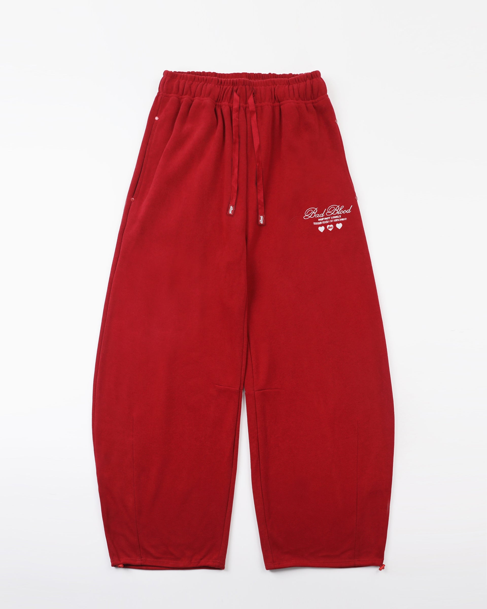 Badblood  Classic Logo 2 Way Curved Jogger Trousers - Red