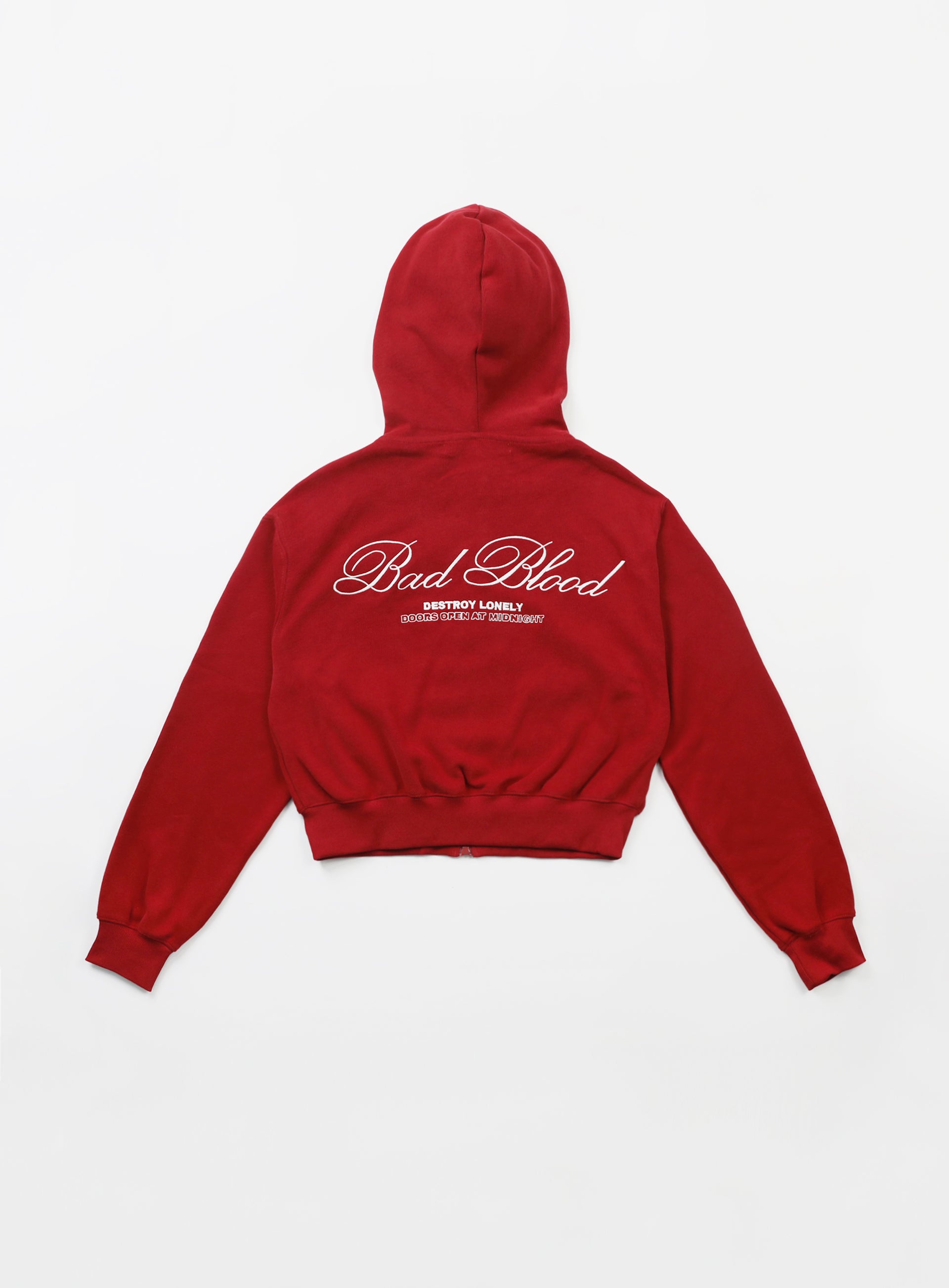 Badblood Classic Logo Hooded Zip-Up - Red