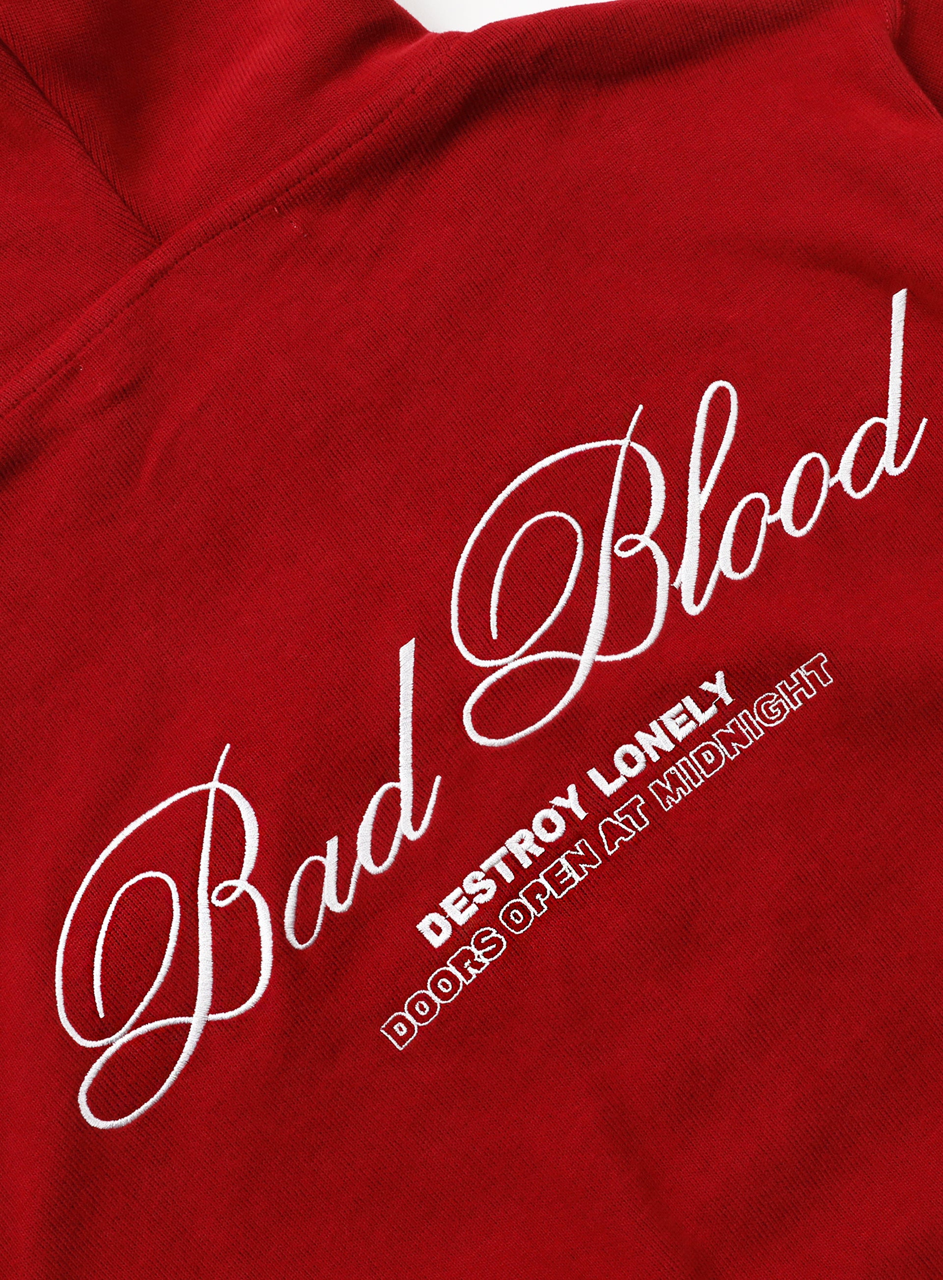 Badblood Classic Logo Hooded Zip-Up - Red