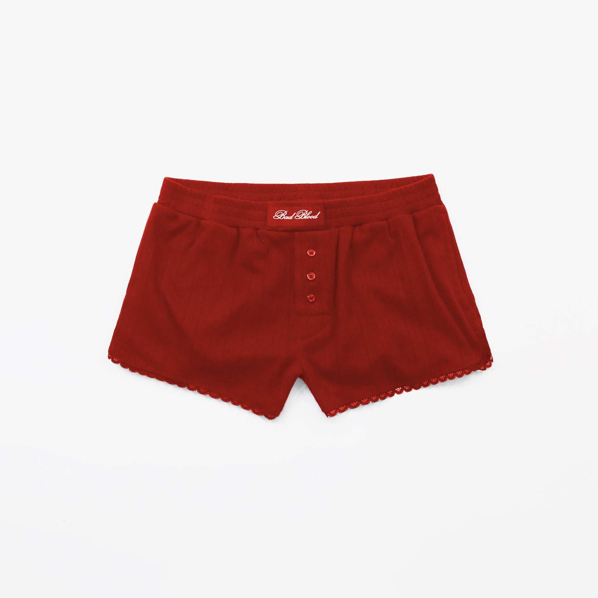 Badblood Classic Logo Pointel Micro Boxer Shorts - Red