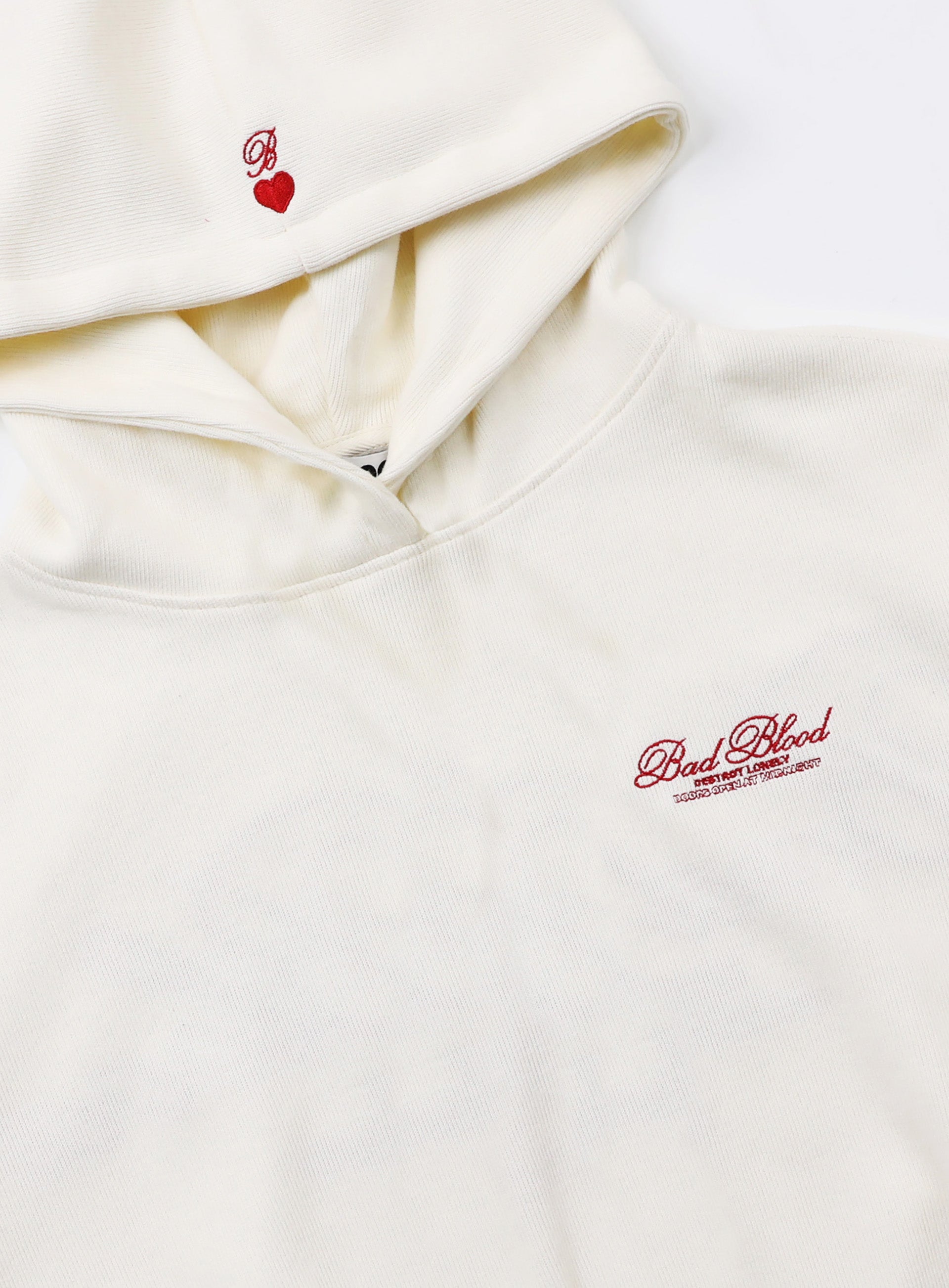 Badblood Classic Logo Hoodie - Cream White