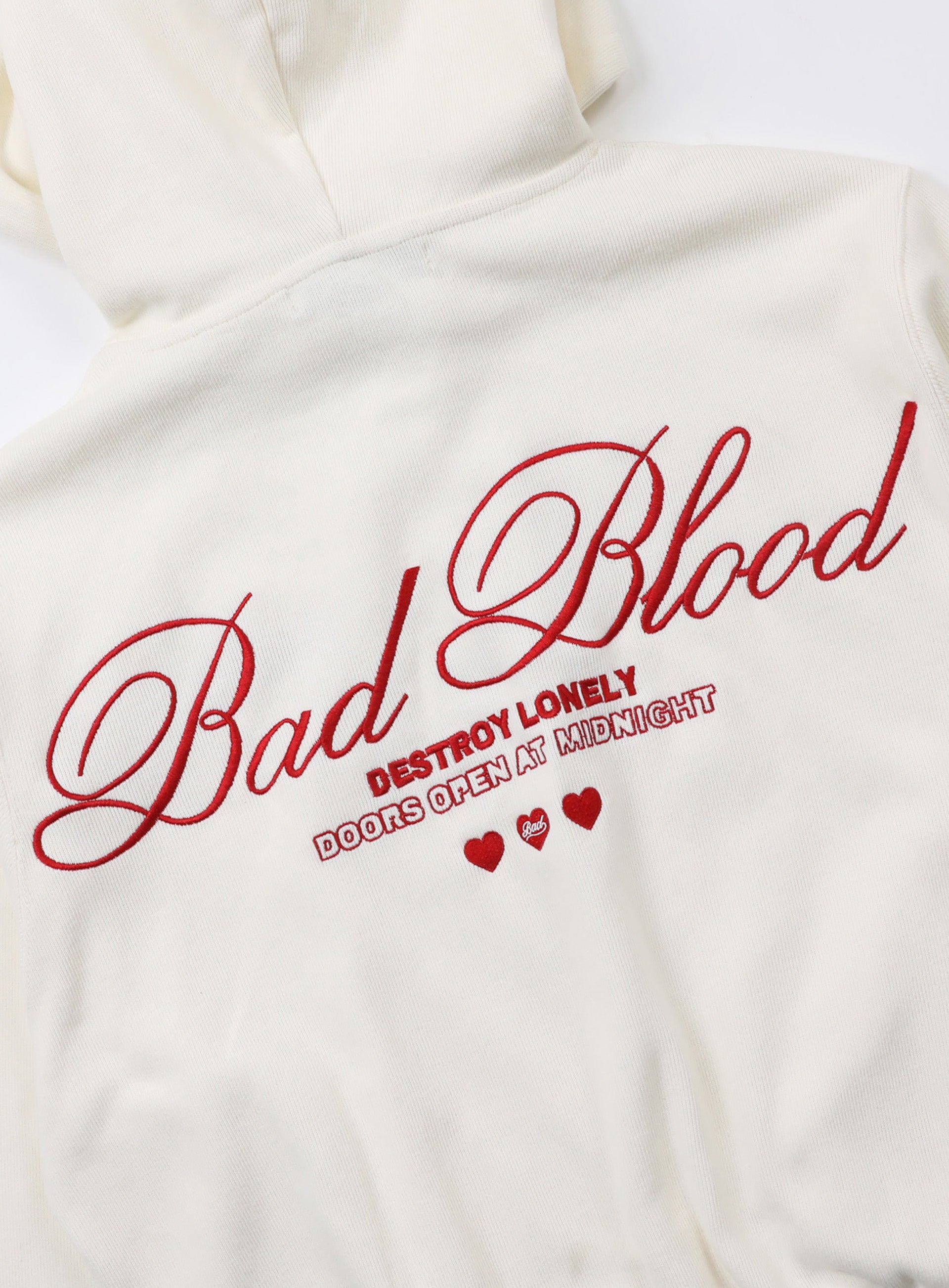 Badblood Classic Logo Hoodie - Cream White