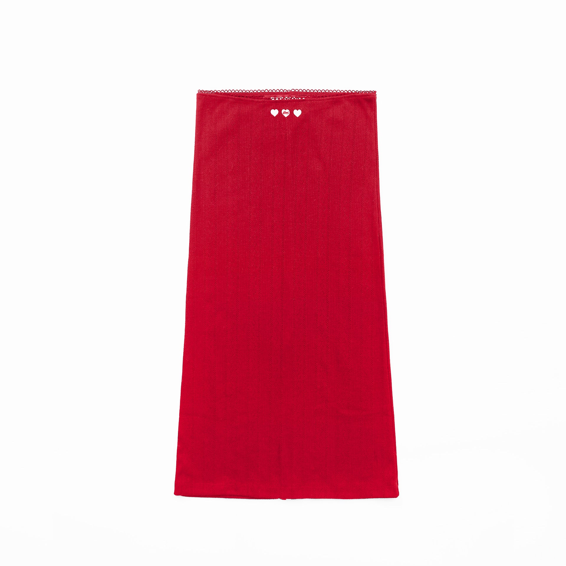 Badblood Classic Logo Pointel Midi Skirt - Red