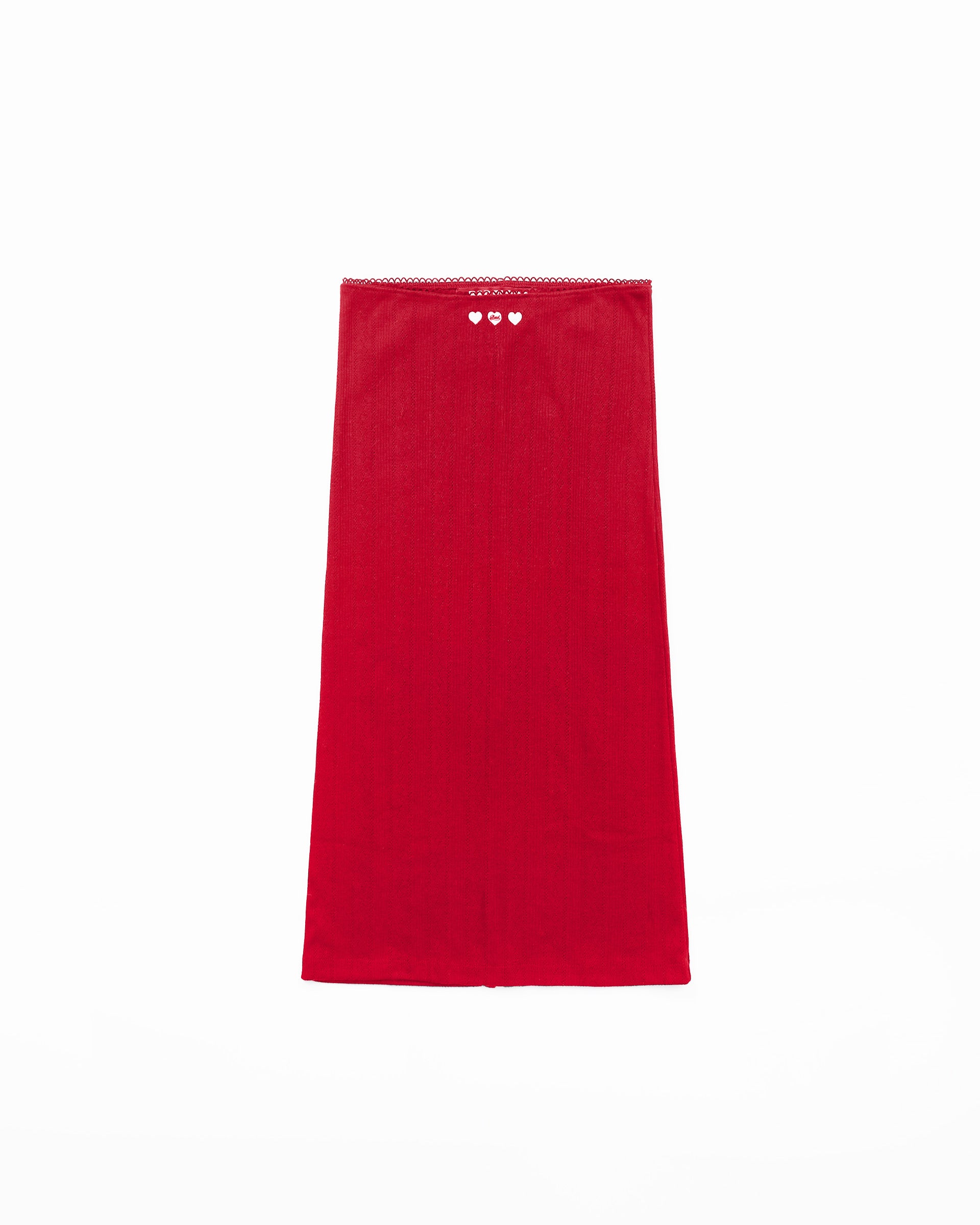 Badblood Classic Logo Pointel Midi Skirt - Red