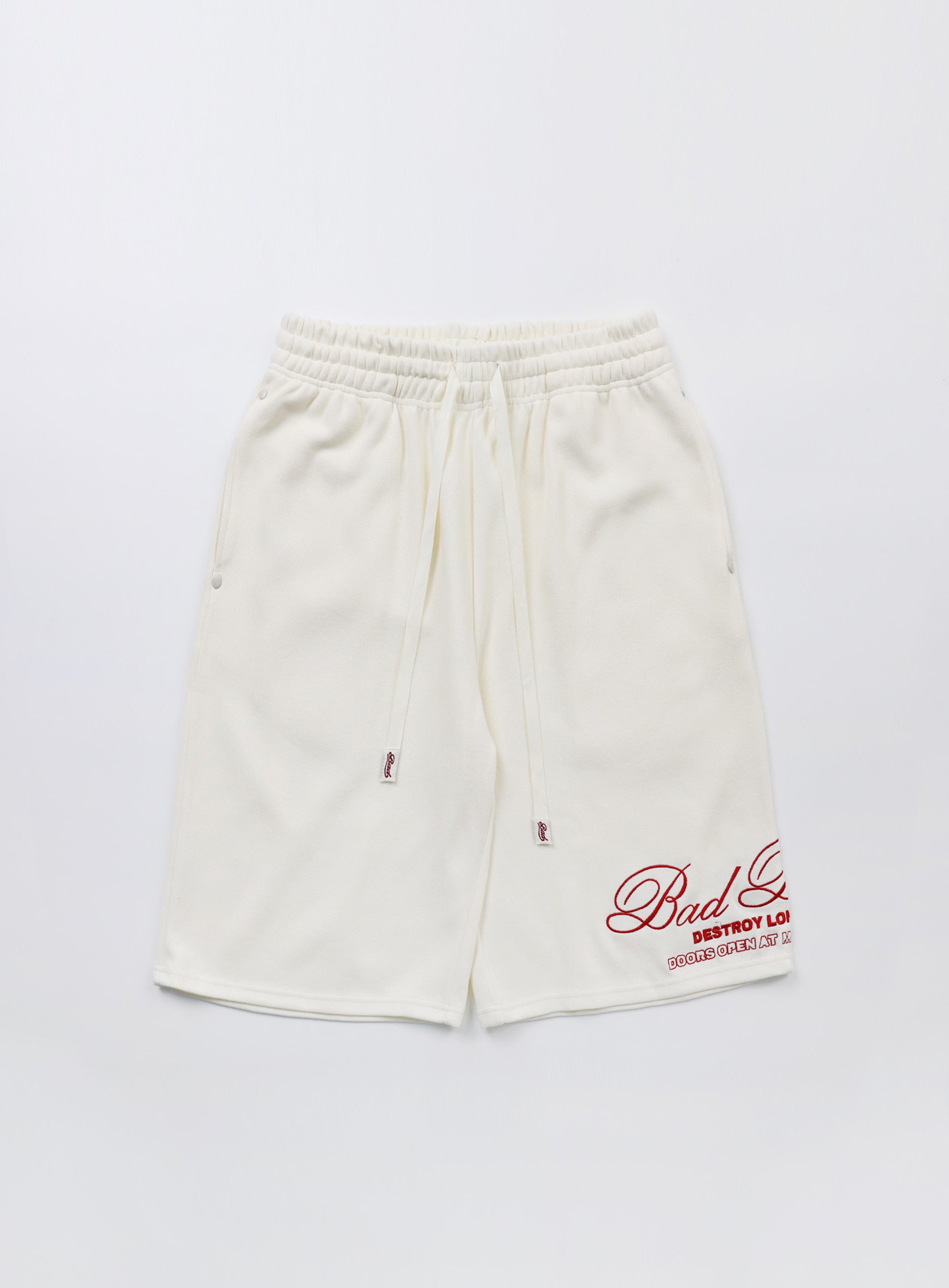 Badblood Classic Logo Bermuda Pants - Cream White