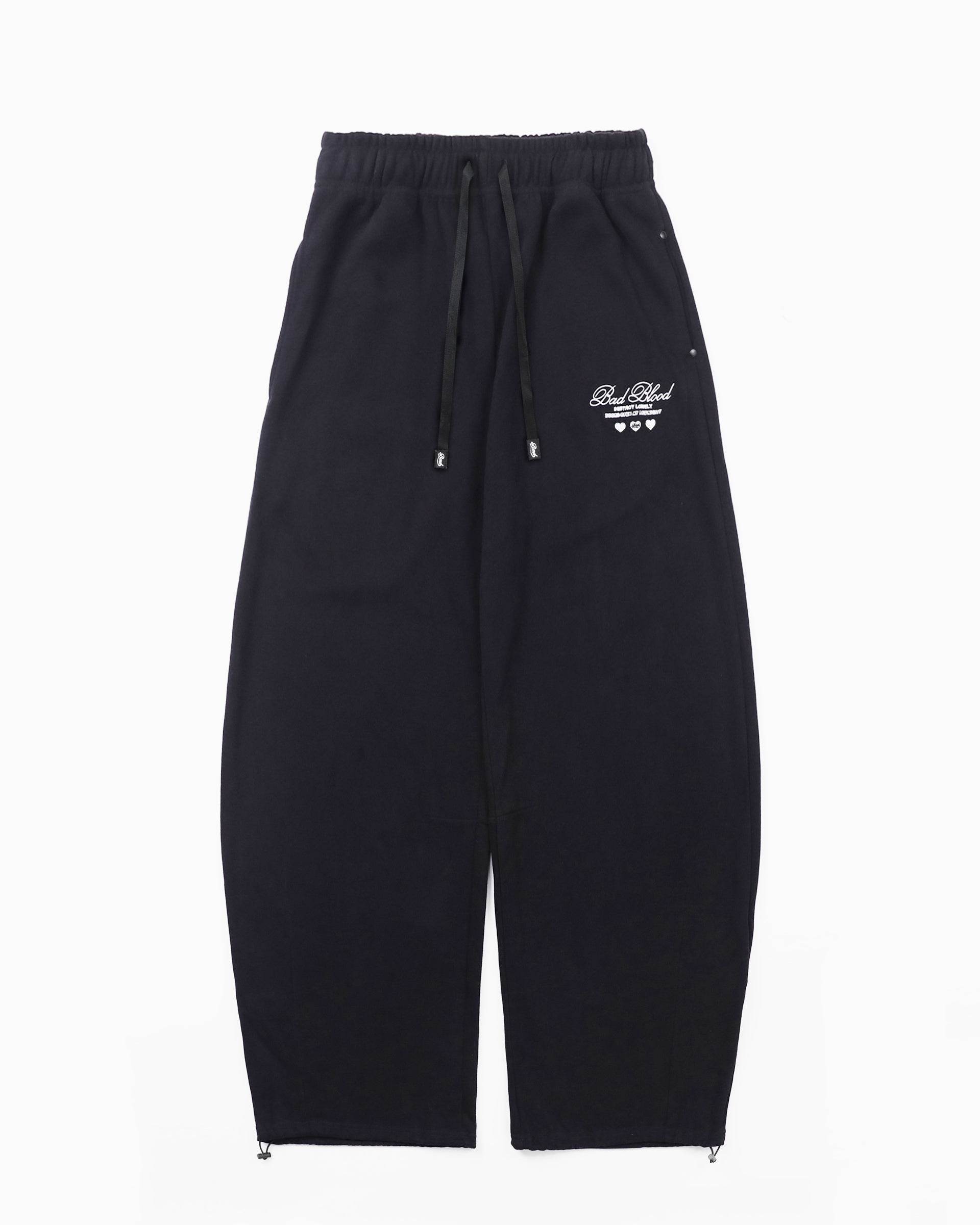 Badblood Classic Logo 2 Way Curved Jogger Trousers - Black