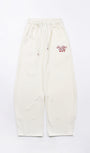 Badblood Classic Logo 2 Way Curved Jogger Trousers - Cream White