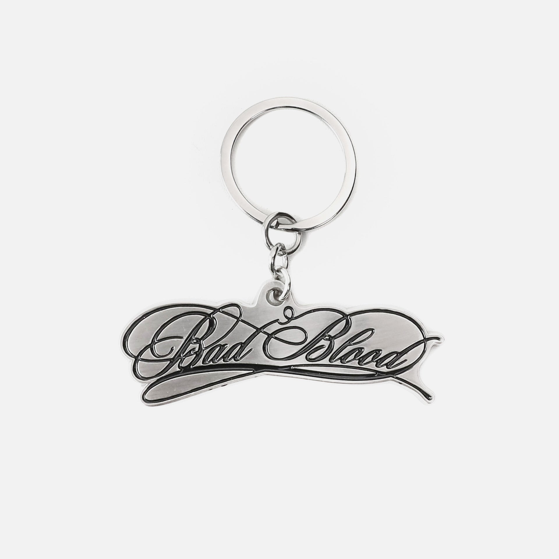 Badblood Dark Classic Logo Keychain - Silver