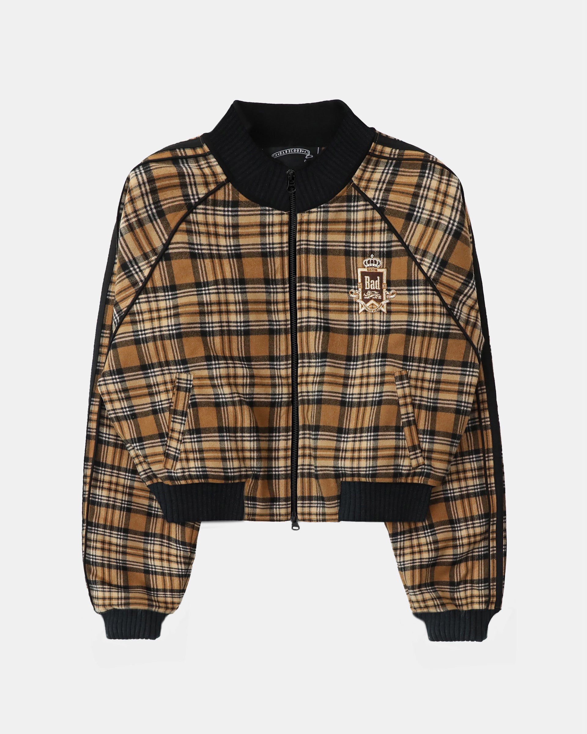 Badblood Royal Billy Flannel Track Zip-Up – Yellow Check