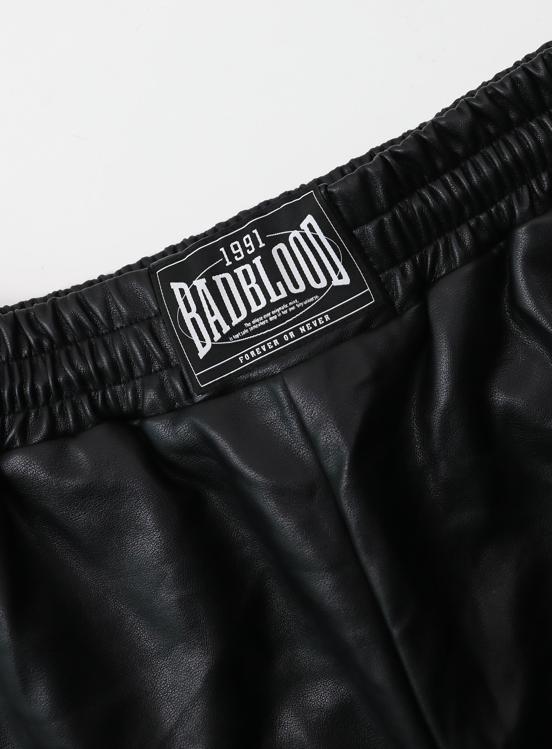 Badblood Contrast Leather Track Pants - Red Python