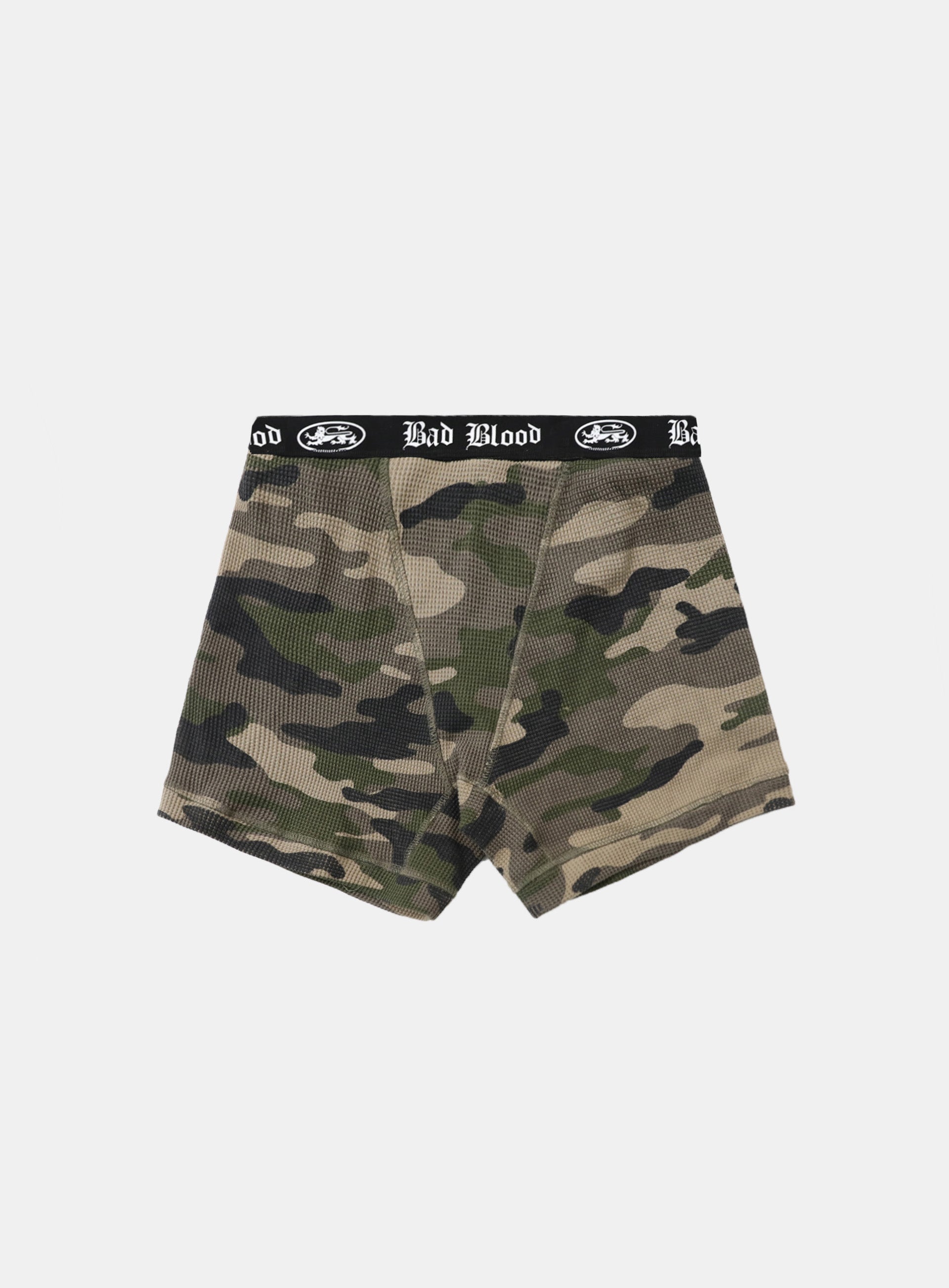 Badblood Mystic Waffle Knit Boxer Briefs - Green Camo