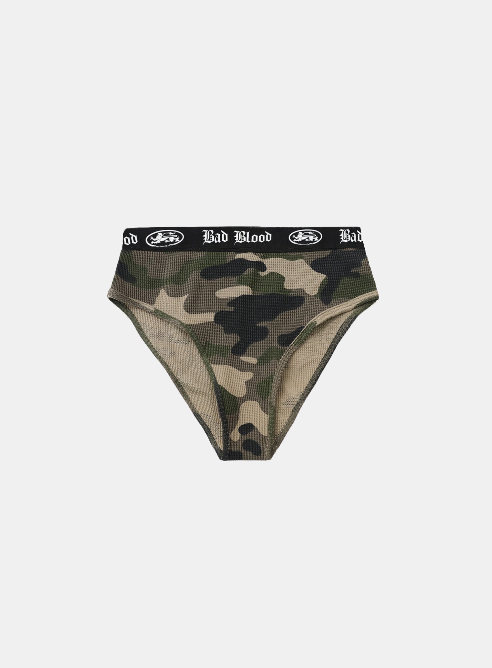 Badblood Mystic Waffle Knit Briefs - Green Camo