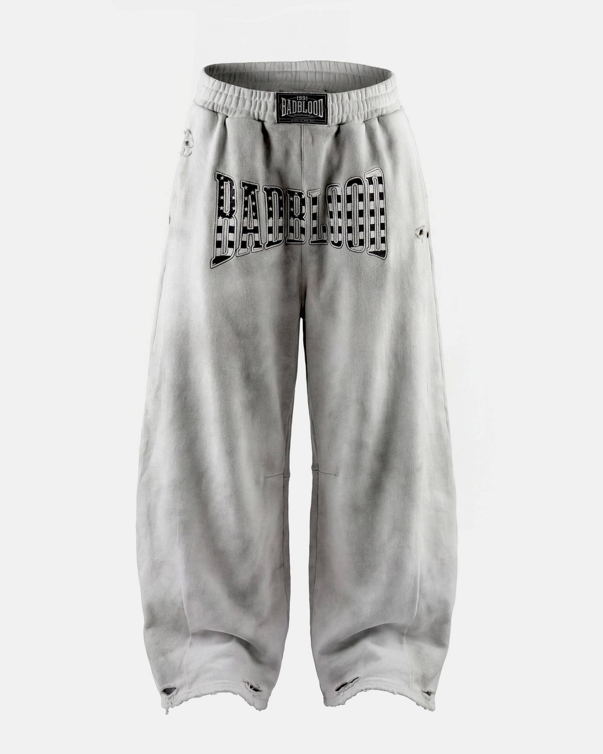 Badblood Shield Old Glory 2-Way Curved Jogger Trousers - Dusty White