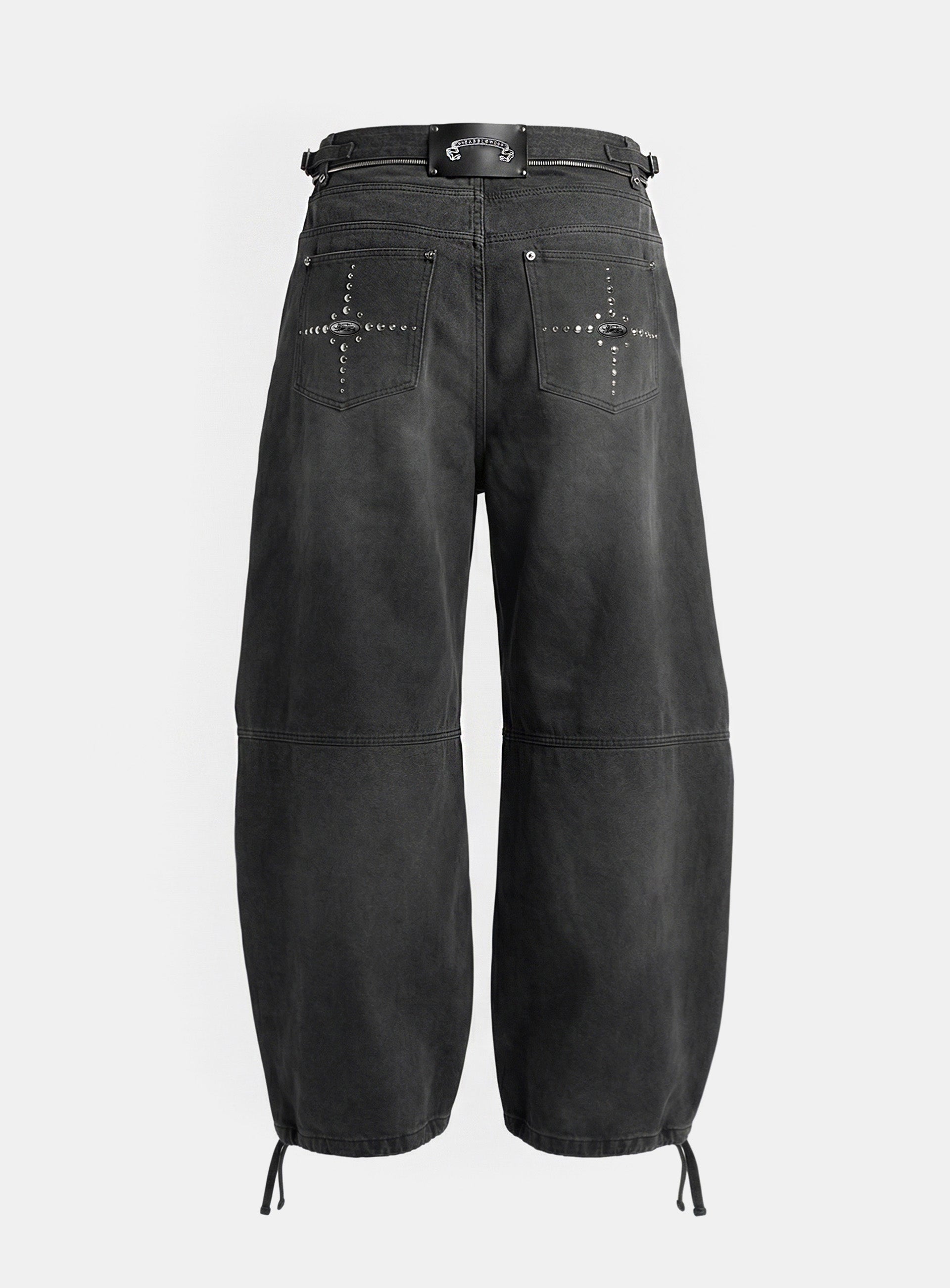 Badblood Star Studded Convex Pants - Dusty Black