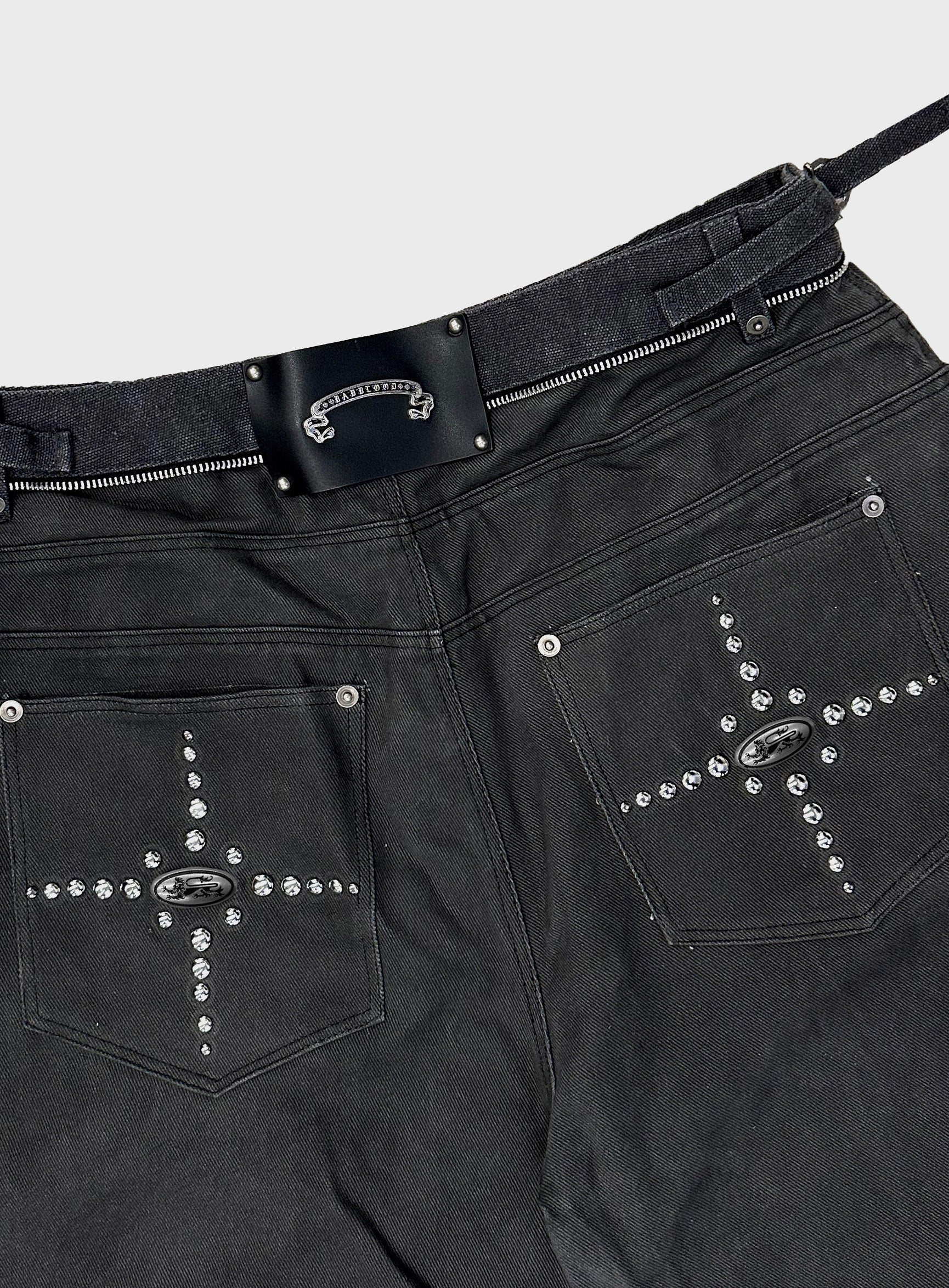 Badblood Star Studded Convex Pants - Dusty Black