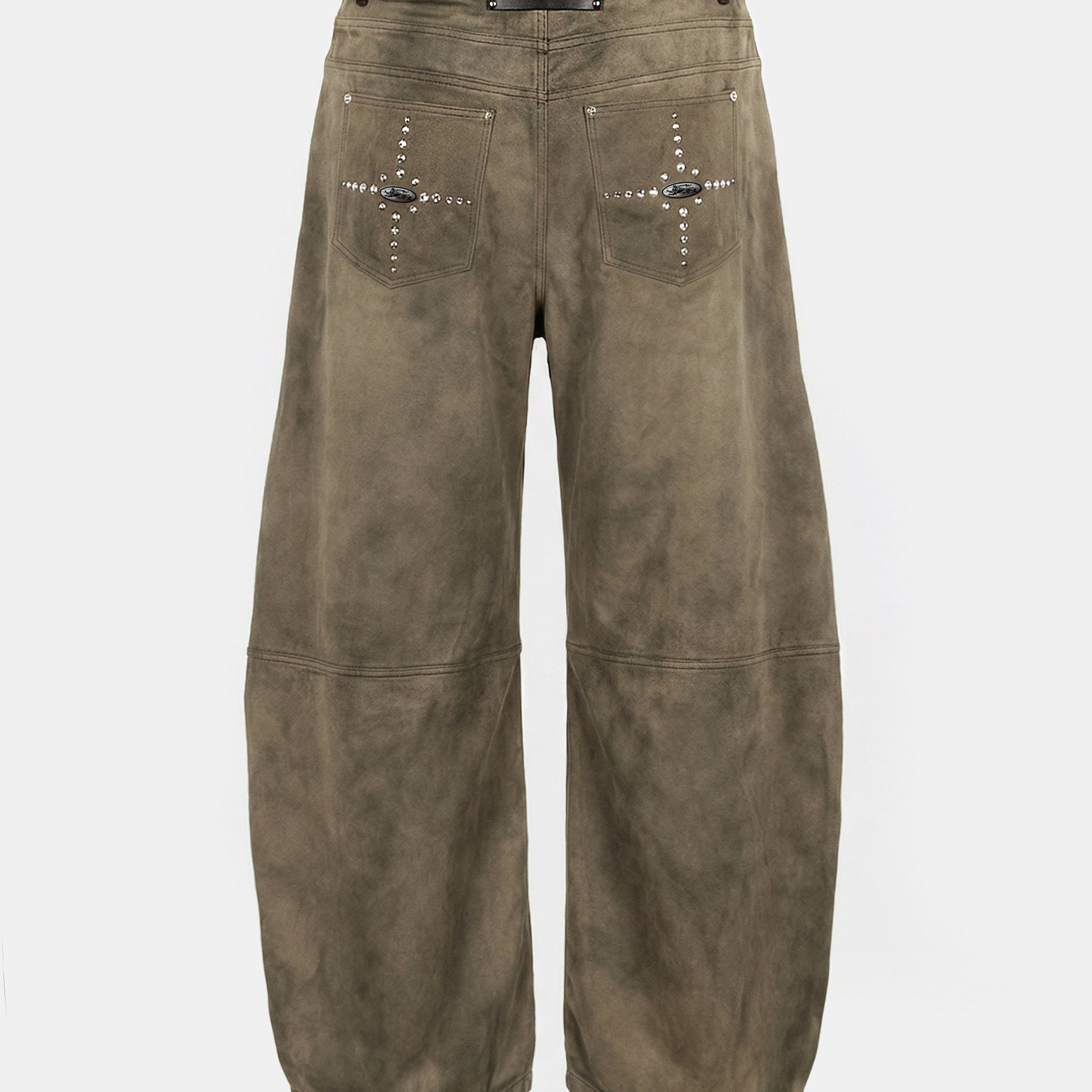 Badblood Star Studded Convex Pants - Dusty Beige