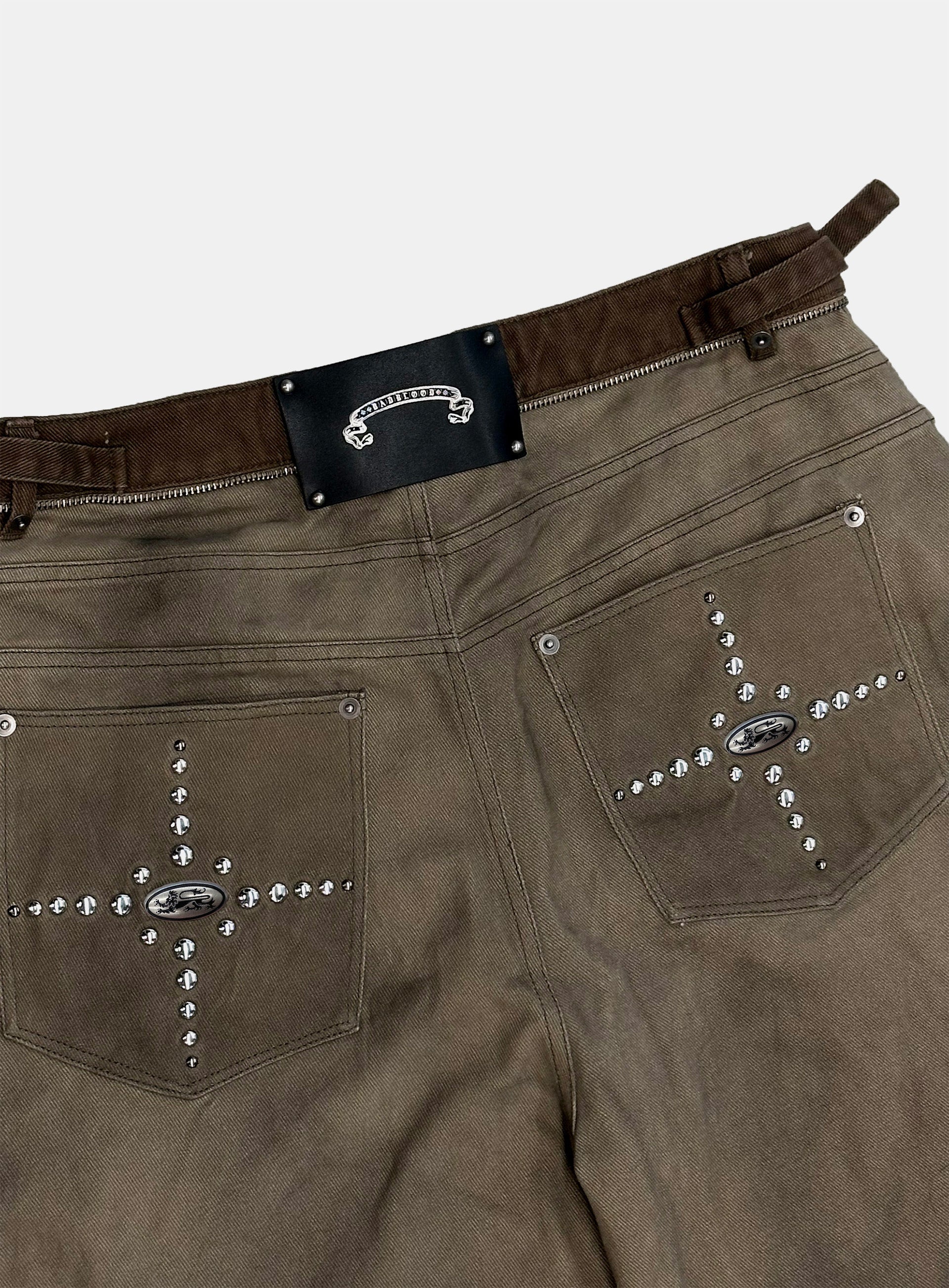 Badblood Star Studded Convex Pants - Dusty Beige