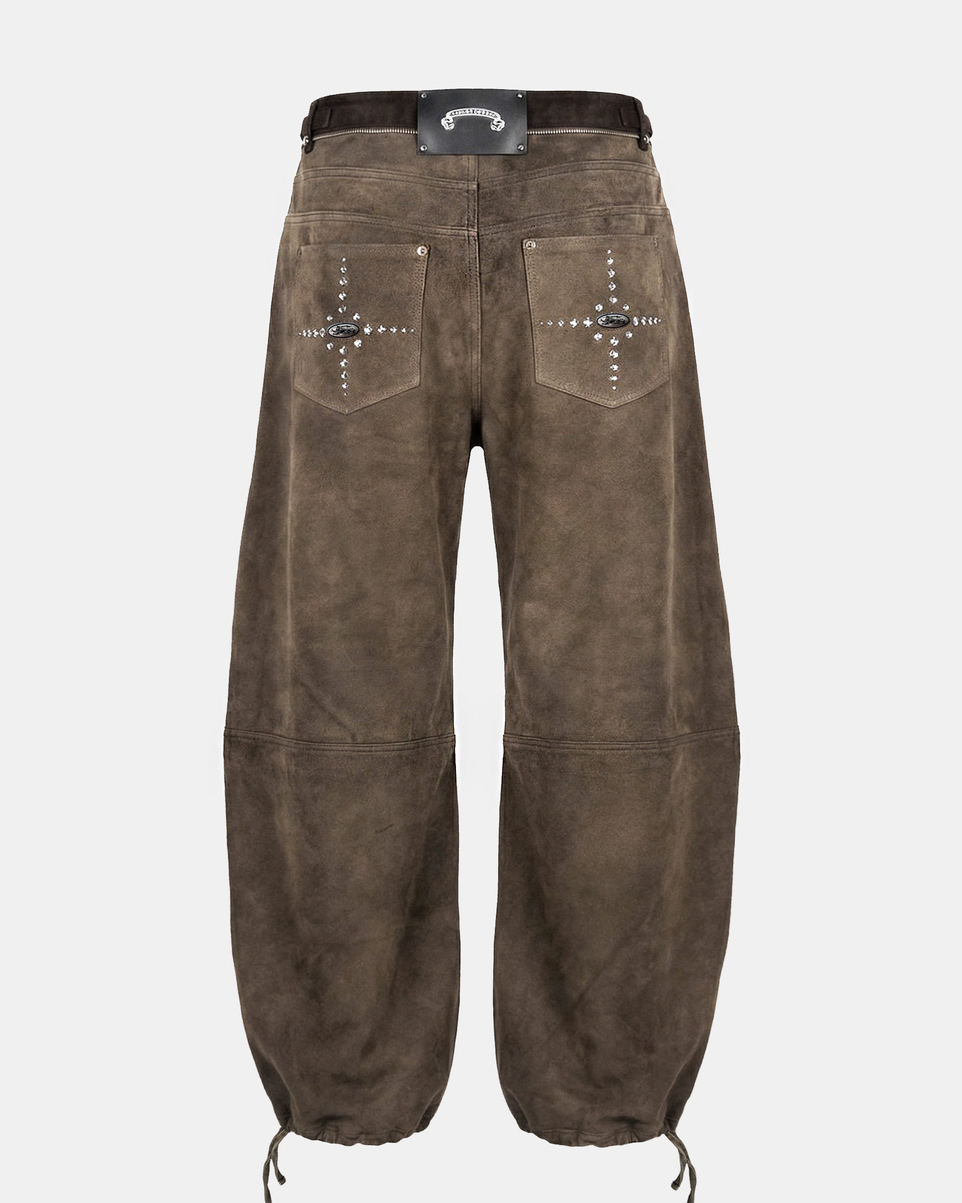 Badblood Star Studded Convex Pants - Dusty Brown
