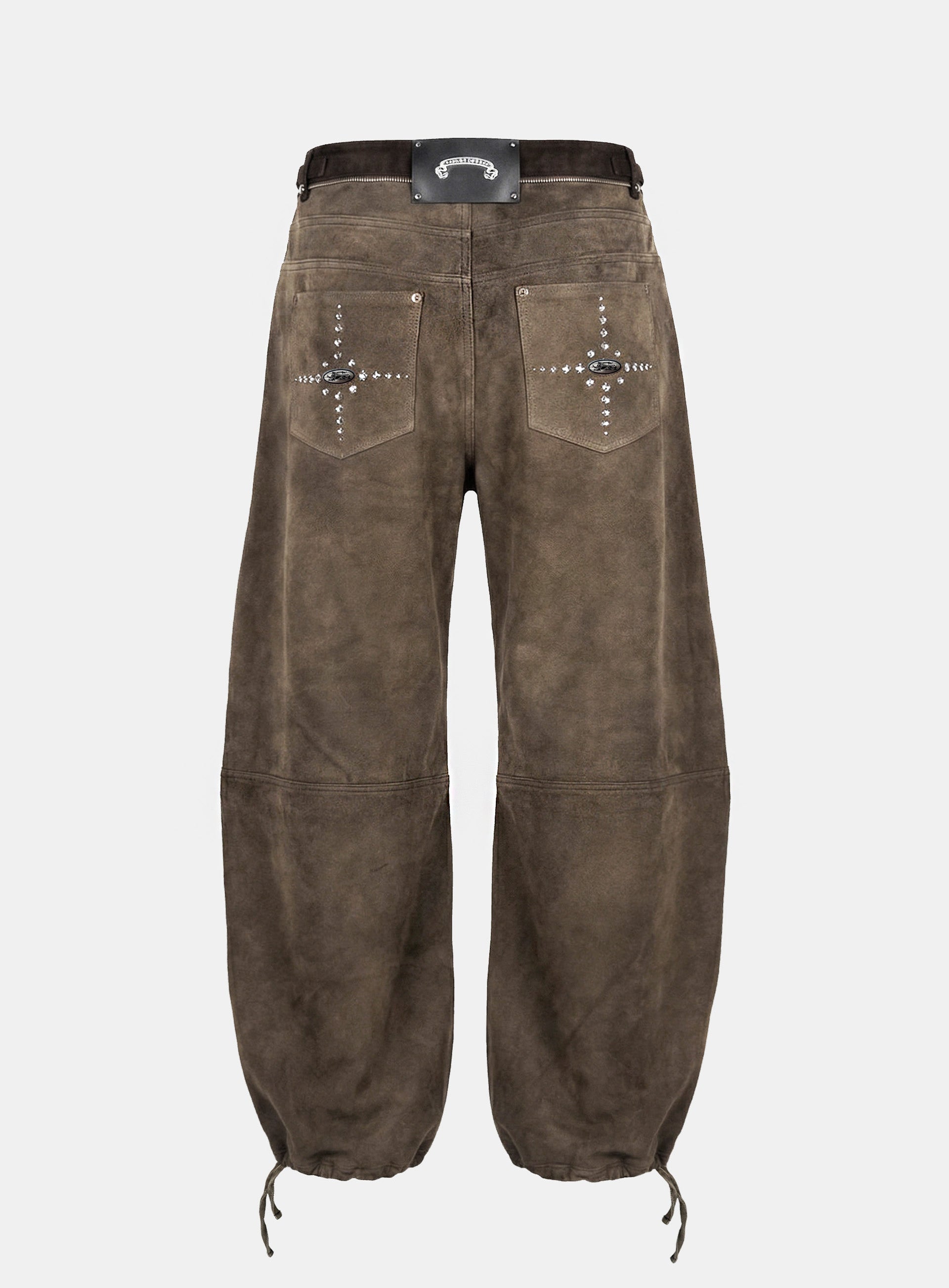 Badblood Star Studded Convex Pants - Dusty Brown