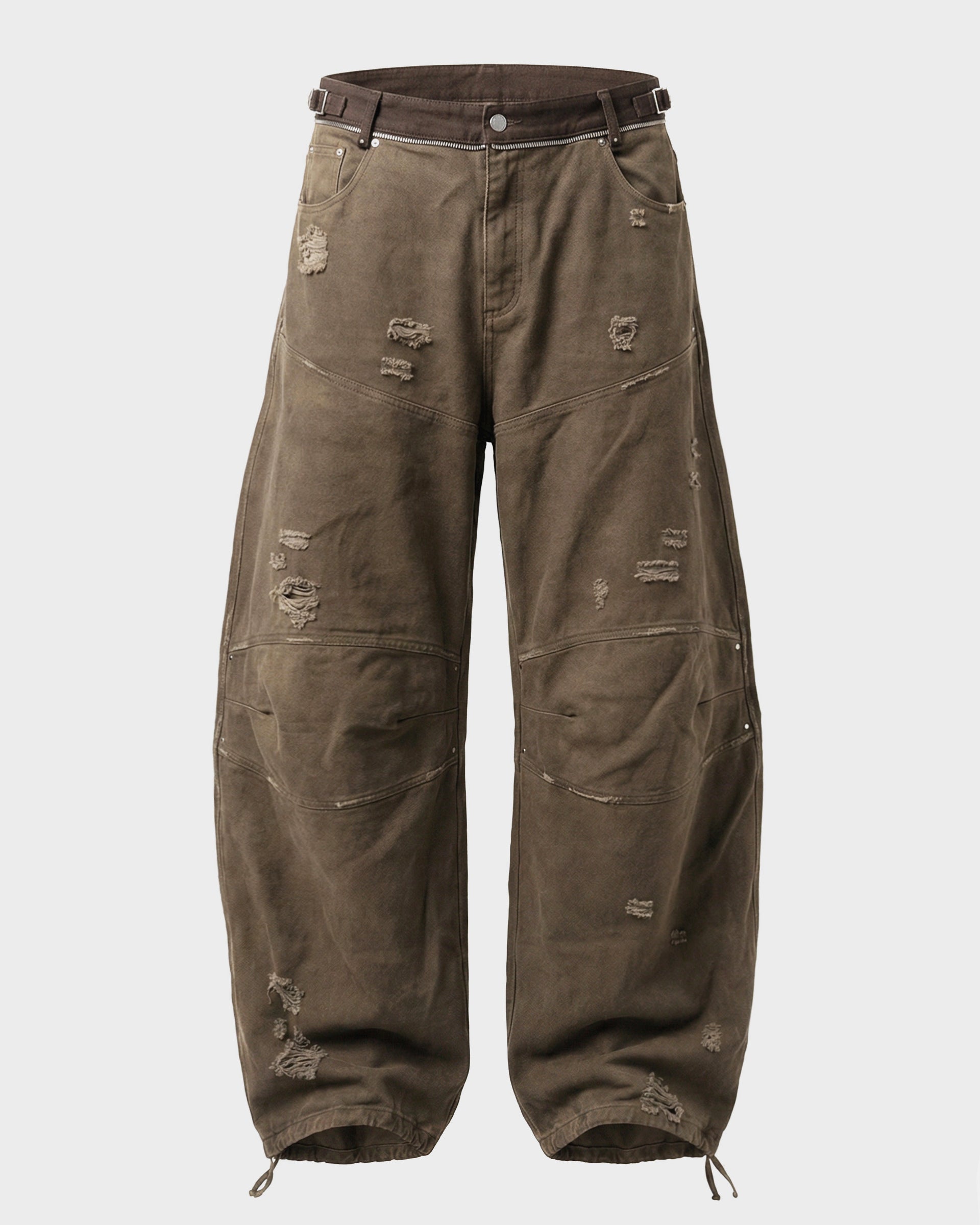 Badblood Star Studded Convex Pants - Dusty Brown