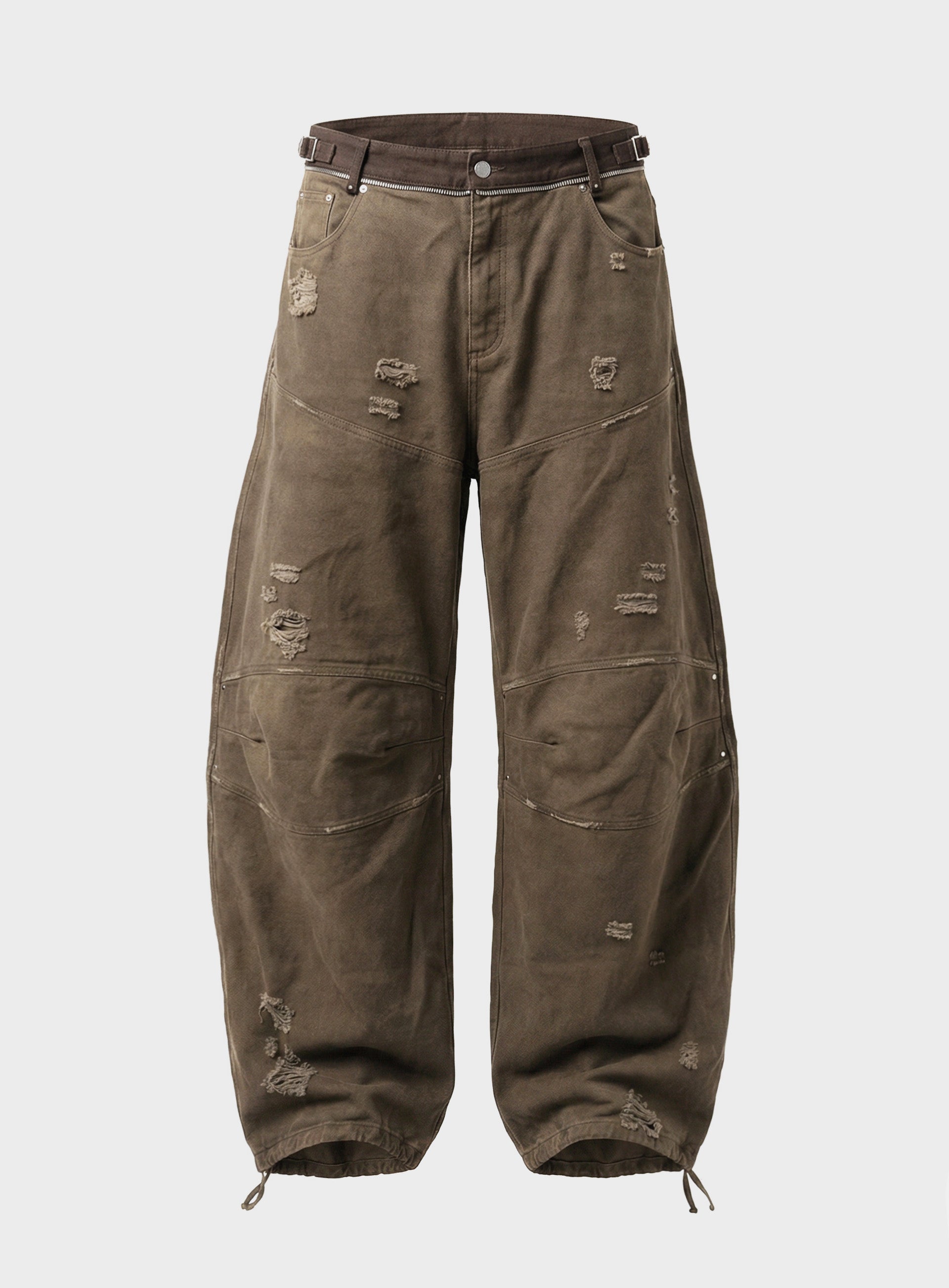 Badblood Star Studded Convex Pants - Dusty Brown