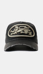 Badblood  Mystic Big Patch Ball Cap - Blackwashed Leather