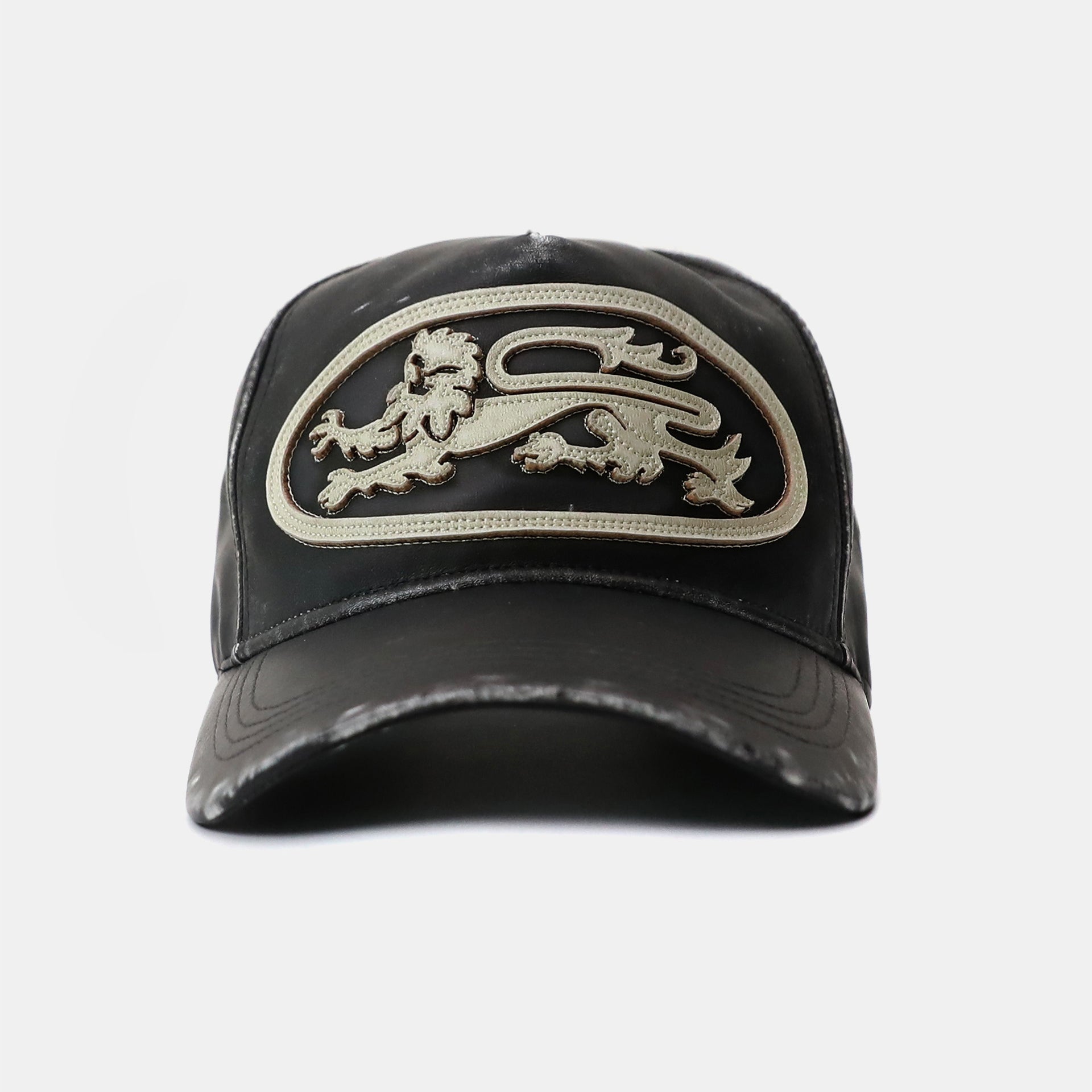Badblood  Mystic Big Patch Ball Cap - Blackwashed Leather
