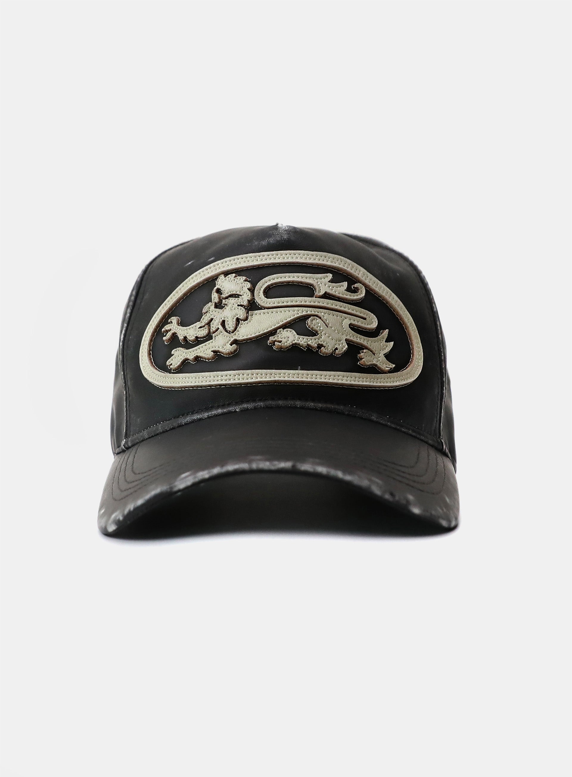 Badblood  Mystic Big Patch Ball Cap - Blackwashed Leather
