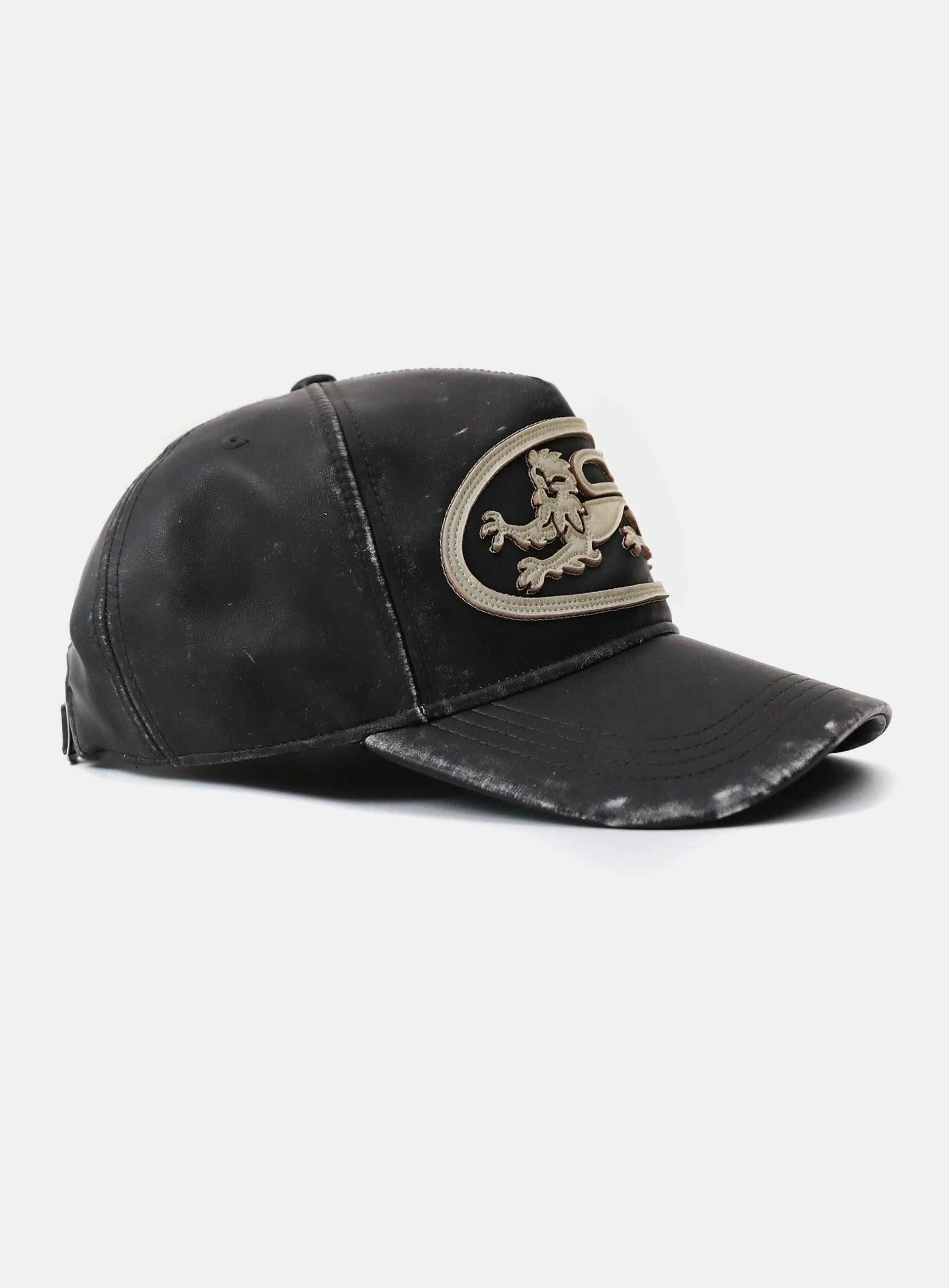 Badblood  Mystic Big Patch Ball Cap - Blackwashed Leather