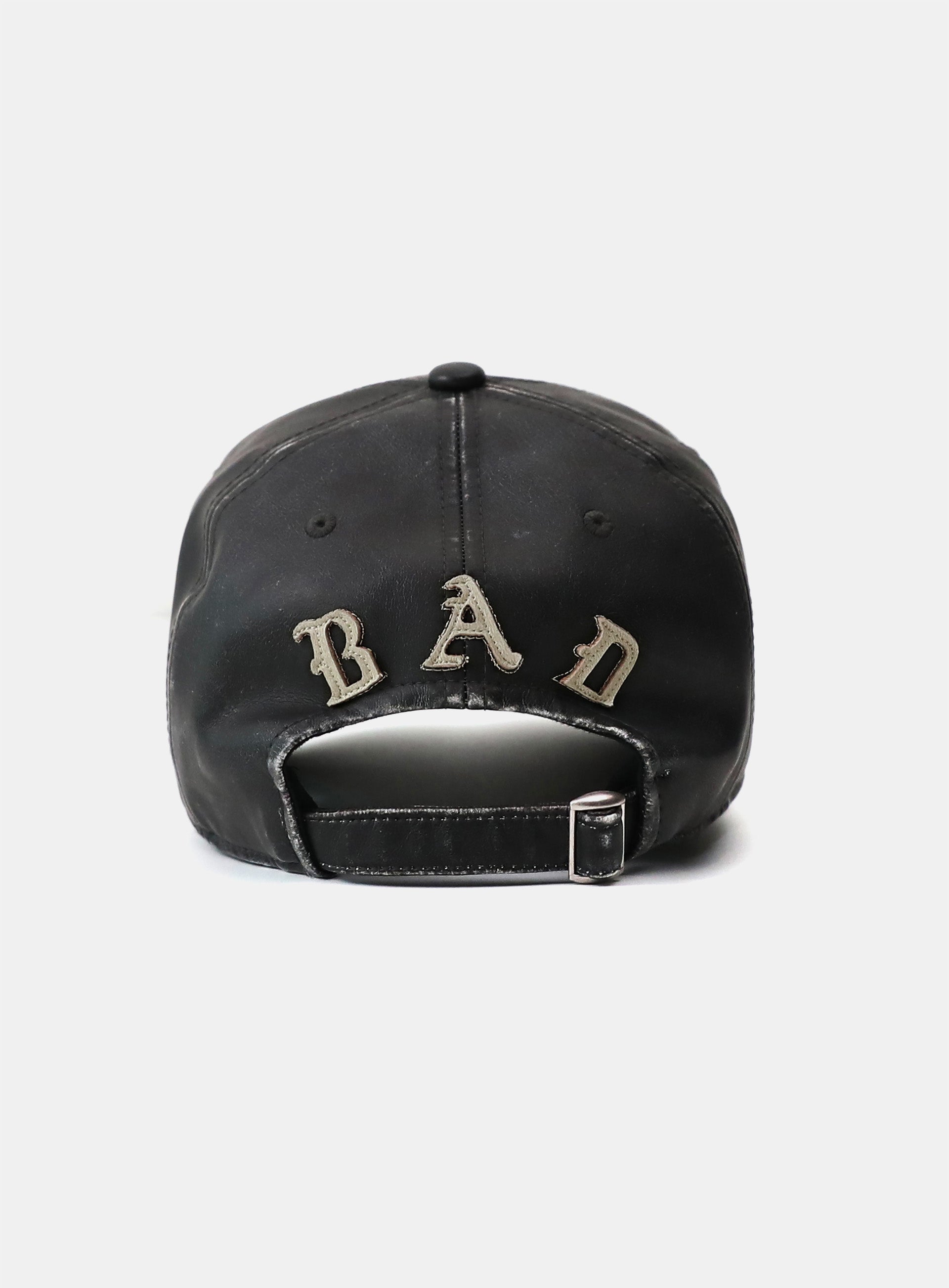 Badblood  Mystic Big Patch Ball Cap - Blackwashed Leather