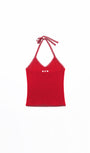 Badblood Classic Logo Pointe Halter Tank - Red