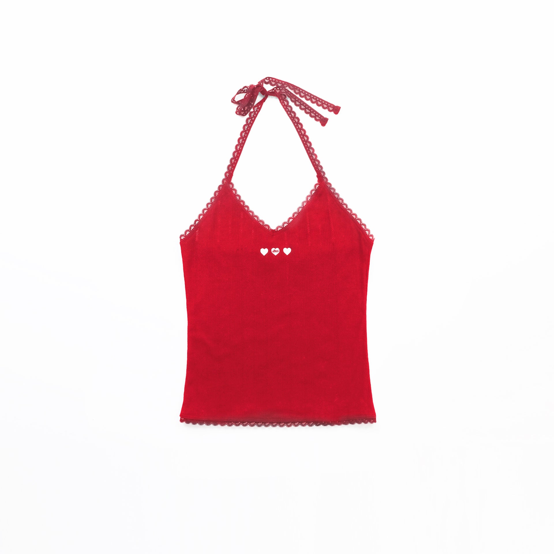 Badblood Classic Logo Pointe Halter Tank - Red
