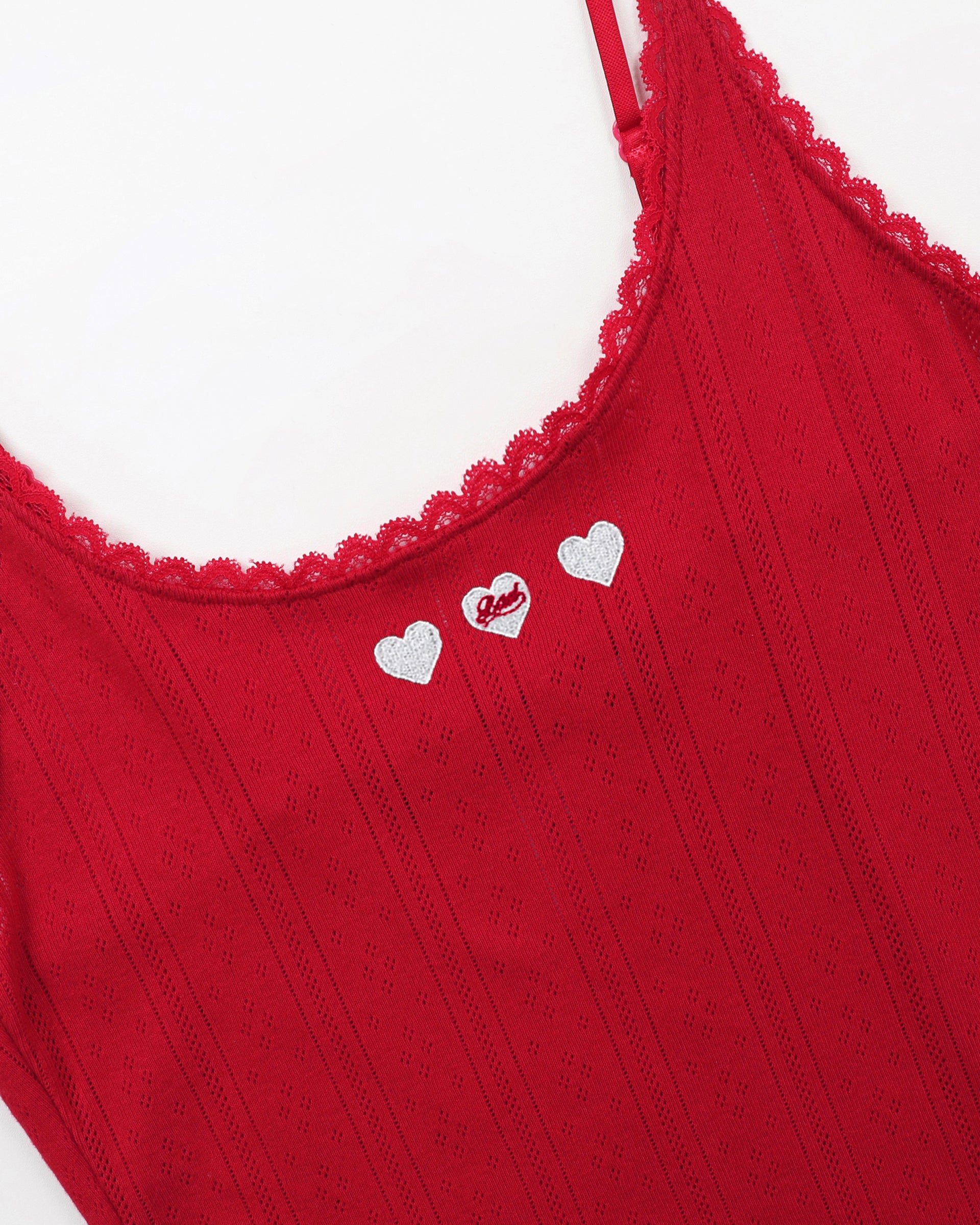 Badblood Classic Logo Pointel Cami Tank - Red